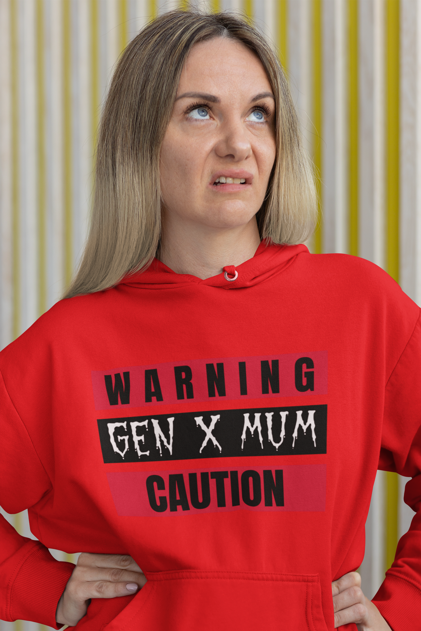 Gen X Mum Caution Hoodie, Unisex Sweatshirt, Warning Hoodie, Gift for Mothers, Casual Wear, Funny Sweatshirt