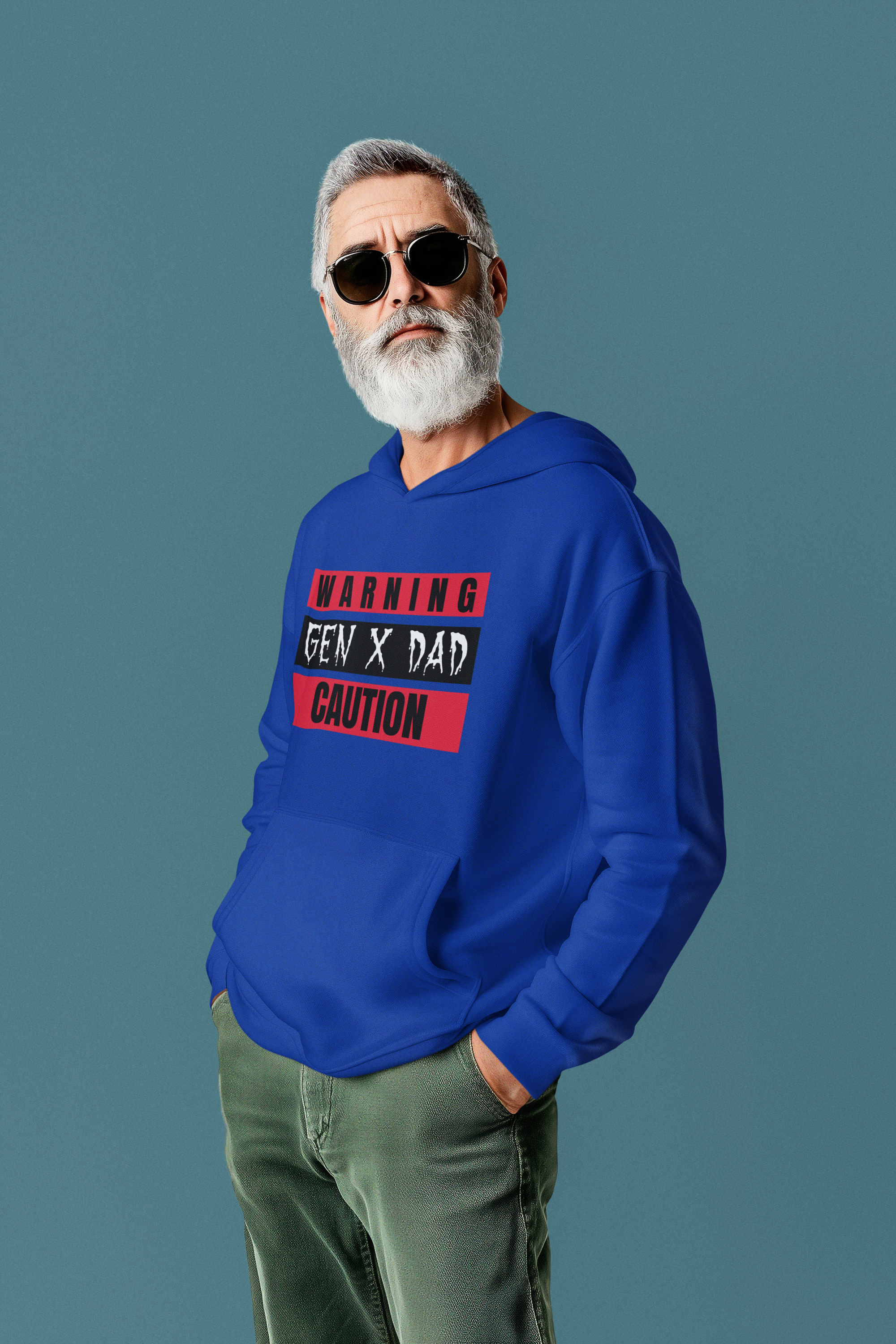 GEN X DAD Caution Hoodie, Funny Fathers Day Gift, Unisex Hoodie, Casual Weekend Wear, Dad Humour Apparel.
