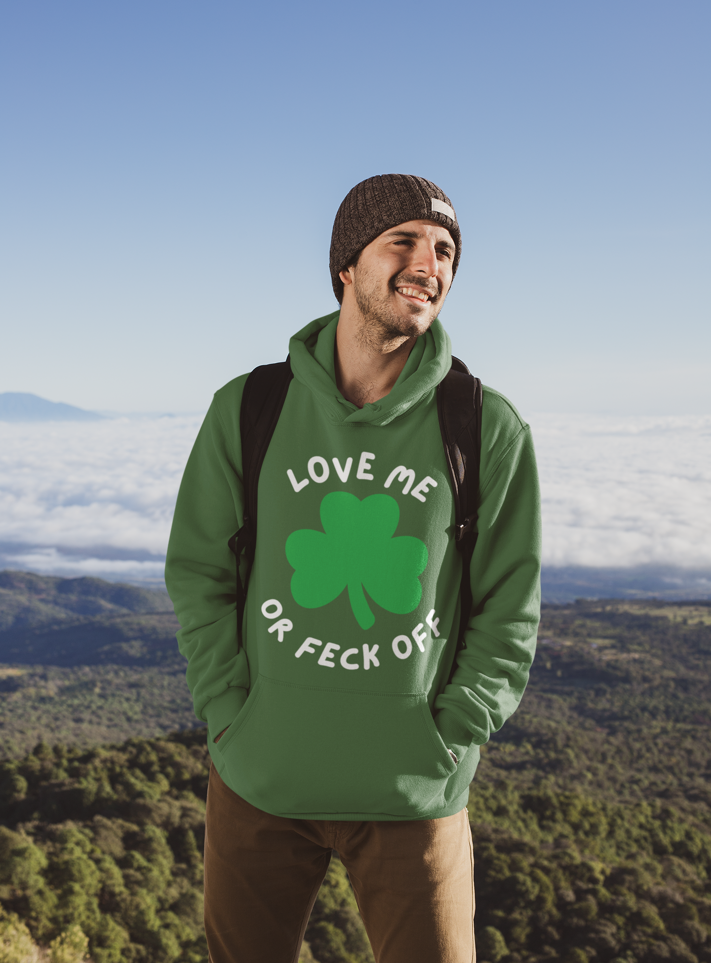 Unisex College Hoodie with Funny St. Patrick's Day Design, Cute Gift for Students, Party Wear, College Apparel, Yellow Sweatshirt