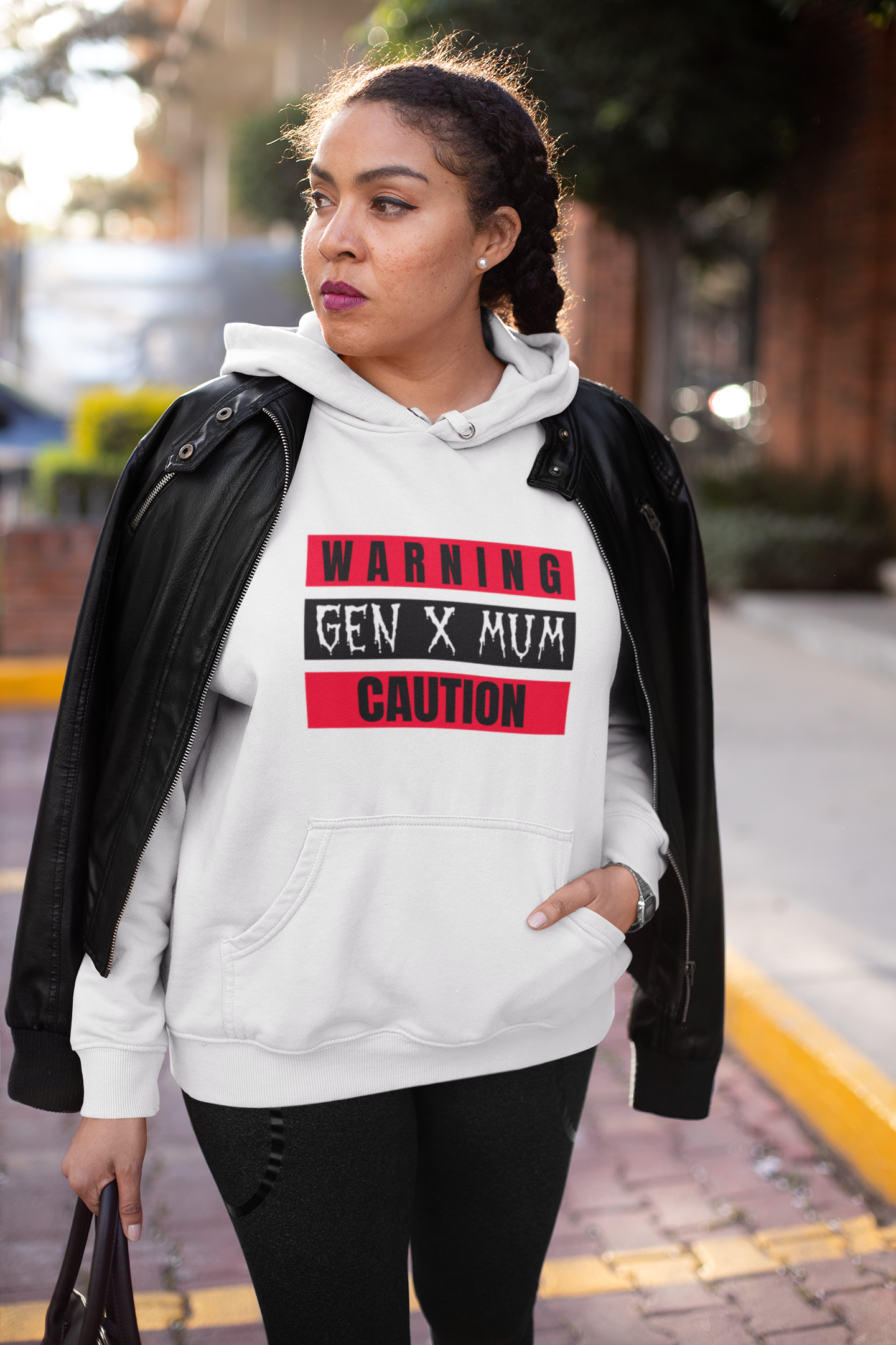 Gen X Mum Caution Hoodie, Unisex Sweatshirt, Warning Hoodie, Gift for Mothers, Casual Wear, Funny Sweatshirt
