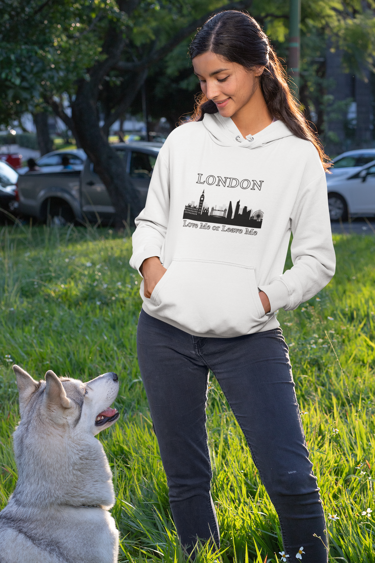 London Skyline Hoodie: Love Me or Leave Me, Sweatshirt for Travelers, Gifts for City Lovers, Cozy Unisex Pullover, Casual Fashionwear