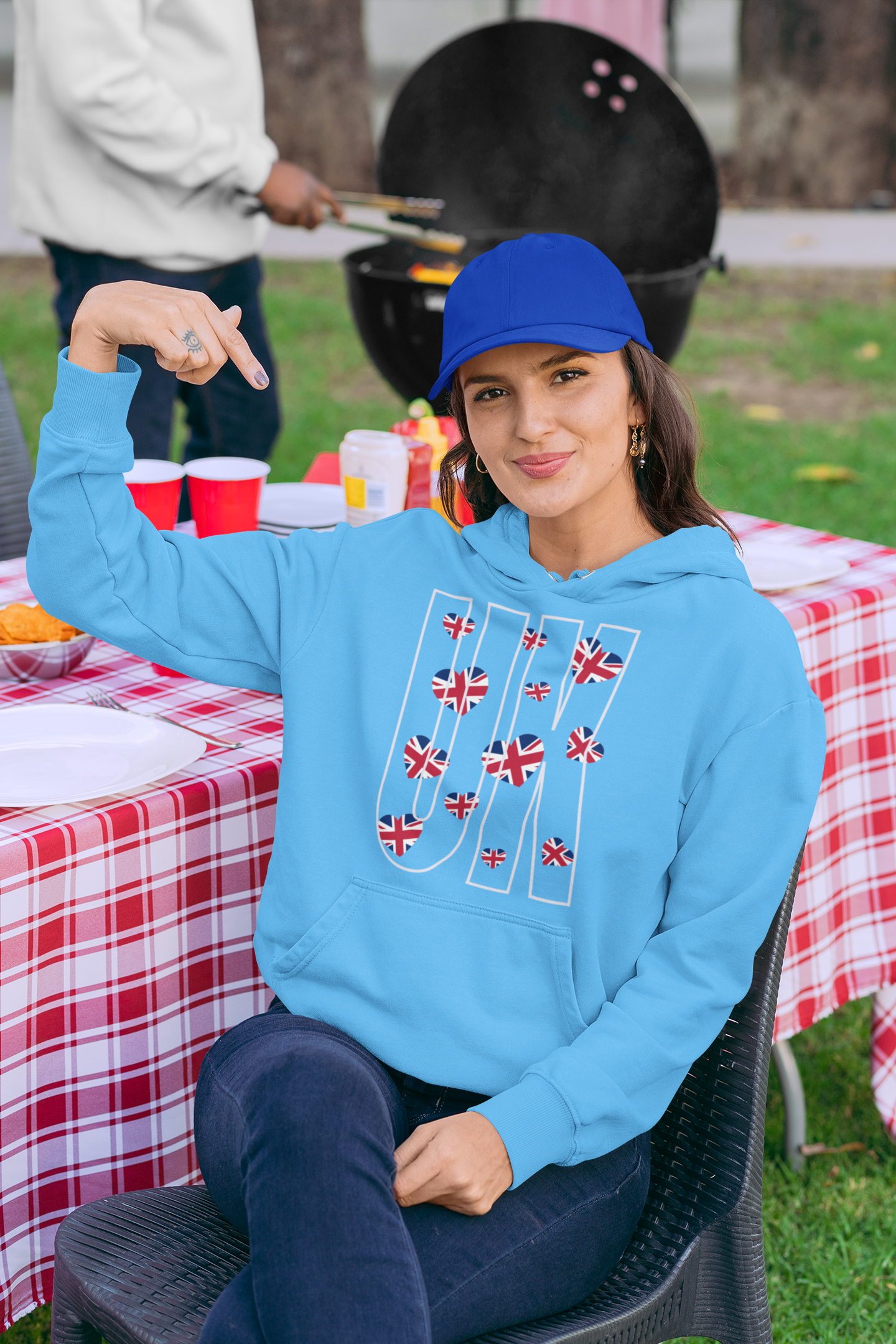 British Hearts Unisex College Hoodie, Cute Hoodie, Gift for Students, Cozy Sweatshirt, School Spirit Wear, Casual Fashion