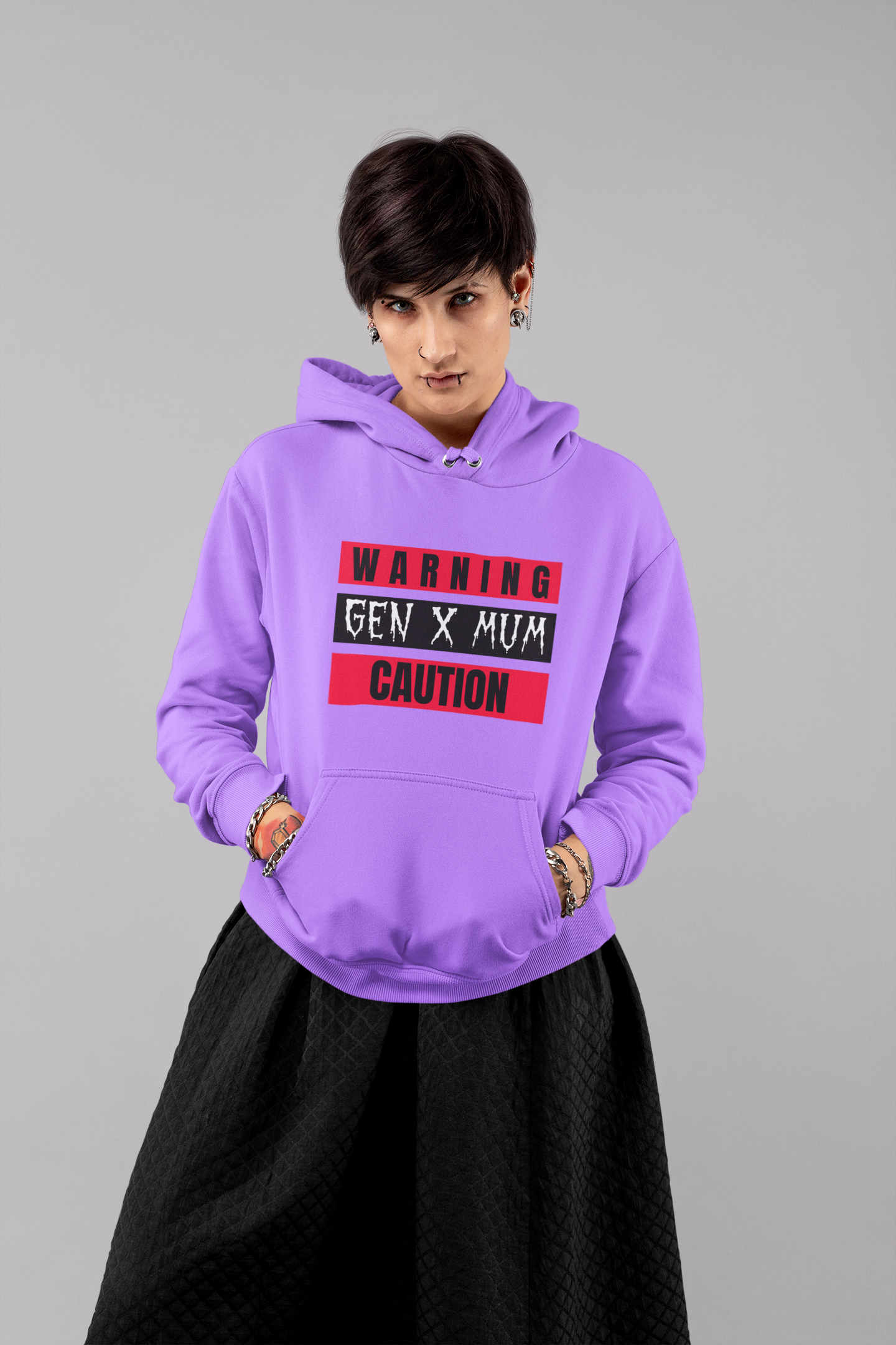 Gen X Mum Caution Hoodie, Unisex Sweatshirt, Warning Hoodie, Gift for Mothers, Casual Wear, Funny Sweatshirt