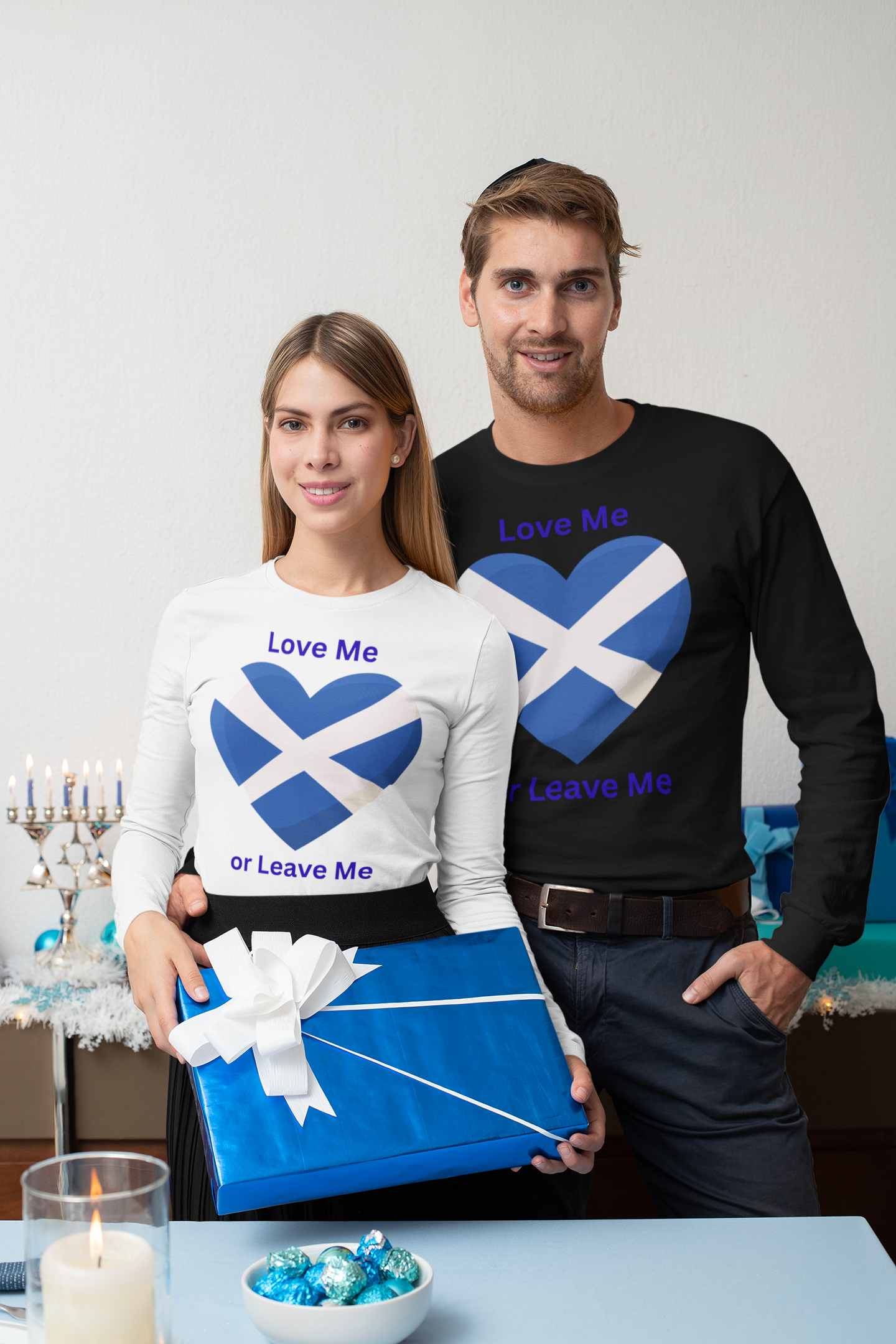 Scotland Love Long Sleeve Tee, Unisex Jersey Tee, Scottish Pride Shirt, Heart Tee, Gift for Him/Her, Casual Wear