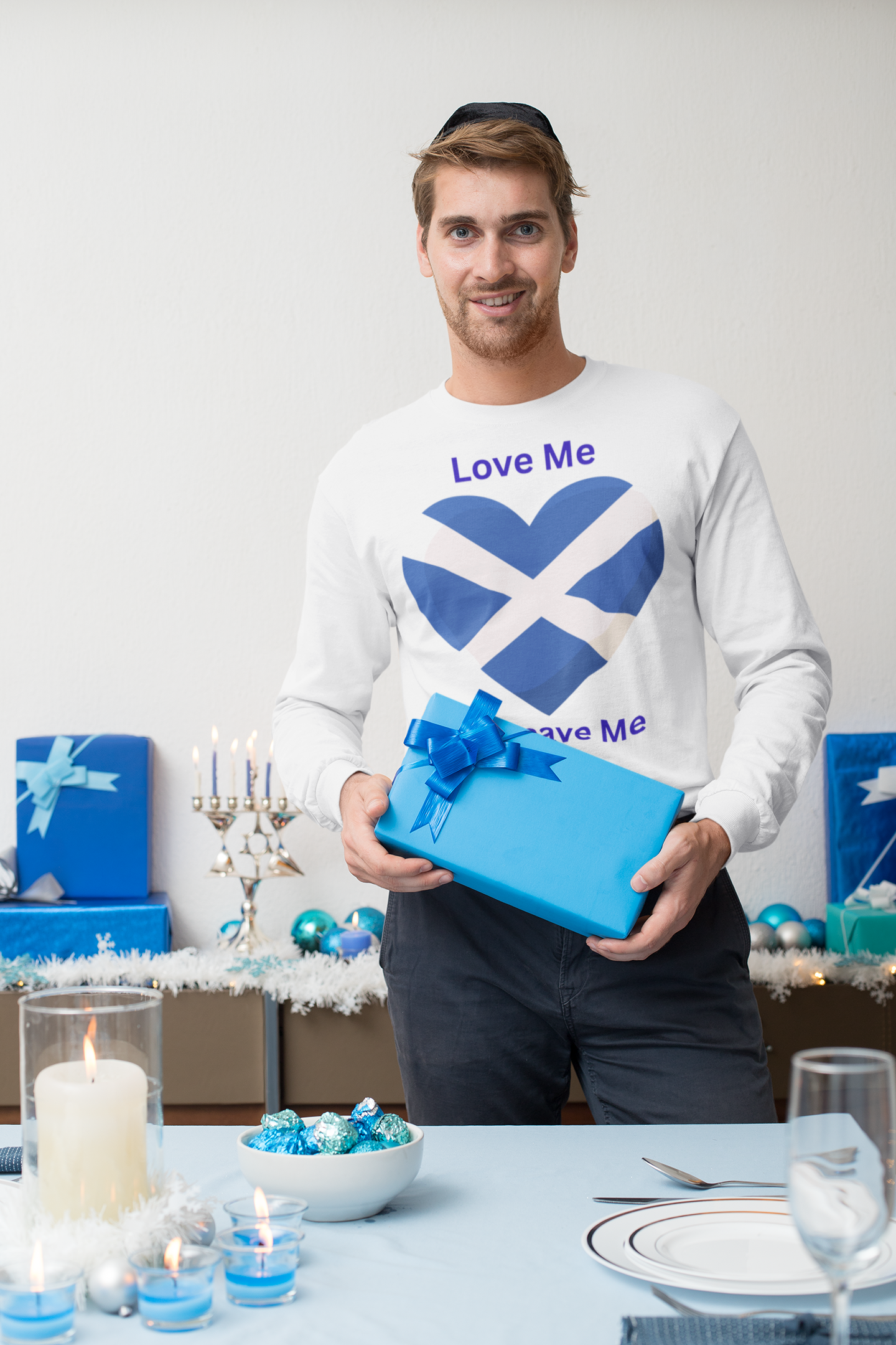 Scotland Love Long Sleeve Tee, Unisex Jersey Tee, Scottish Pride Shirt, Heart Tee, Gift for Him/Her, Casual Wear