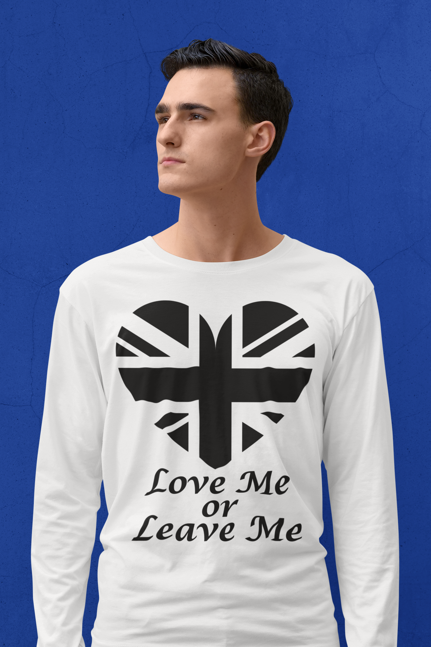 British Heart Long Sleeve Tee, Love Me or Leave Me Shirt, Unisex Graphic Tee, Casual Wear, Gift for Her, Gift for Him