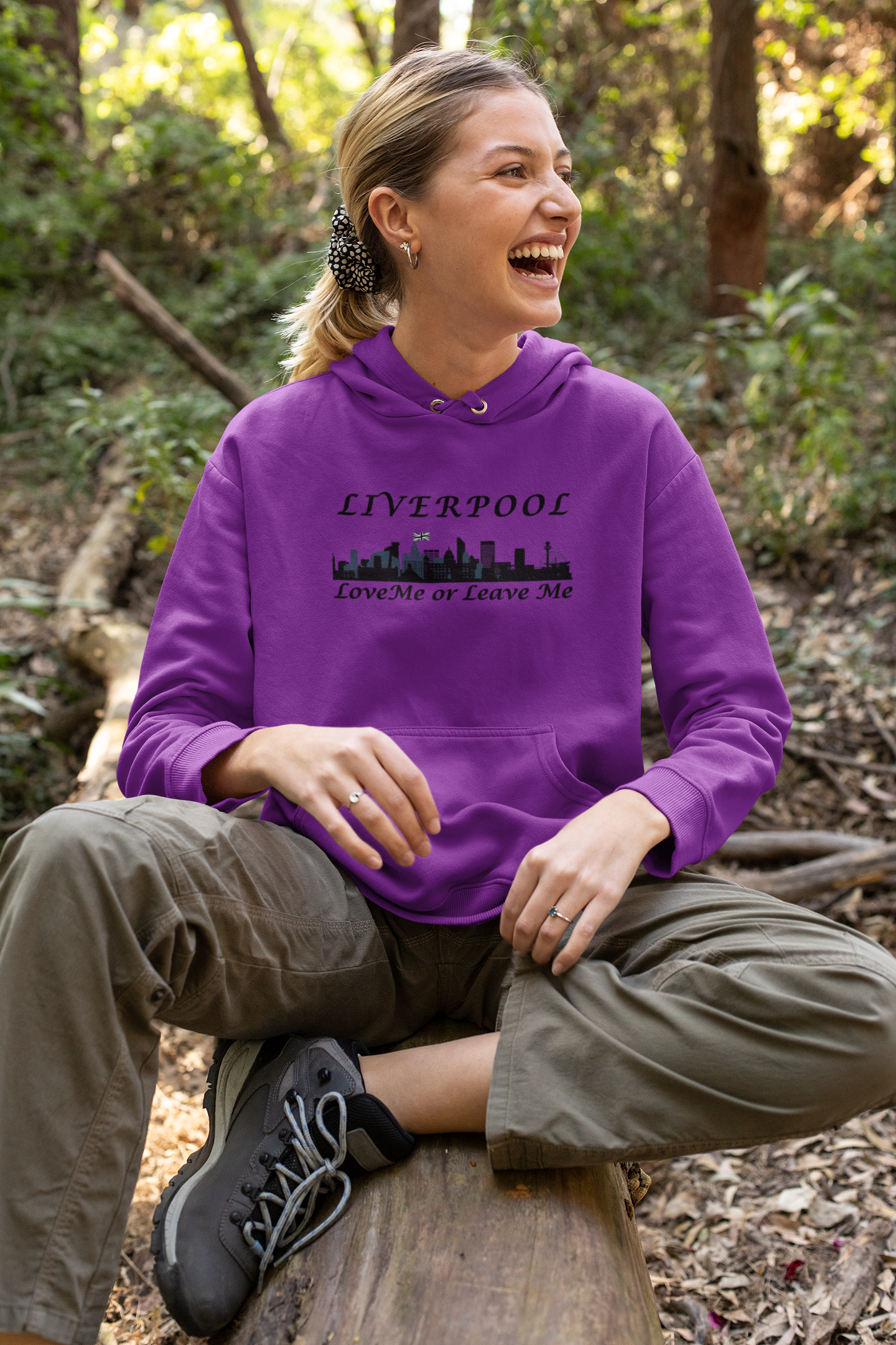 Liverpool Skyline Love or Leave Unisex College Hoodie, Cozy Sweatshirt, Perfect for College, Liverpool Fans, Casual Wear