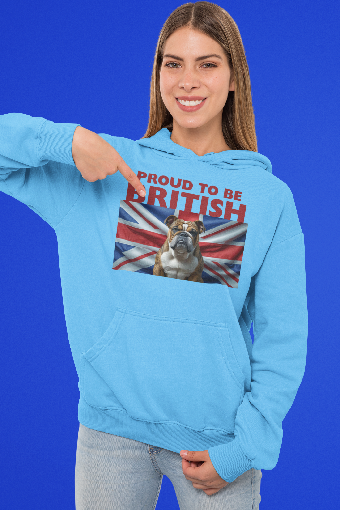 Proud to Be British Hoodie - Unisex College Sweatshirt, Ideal for Students, British Pride Apparel, Casual Wear, Gifts for Dog Lovers