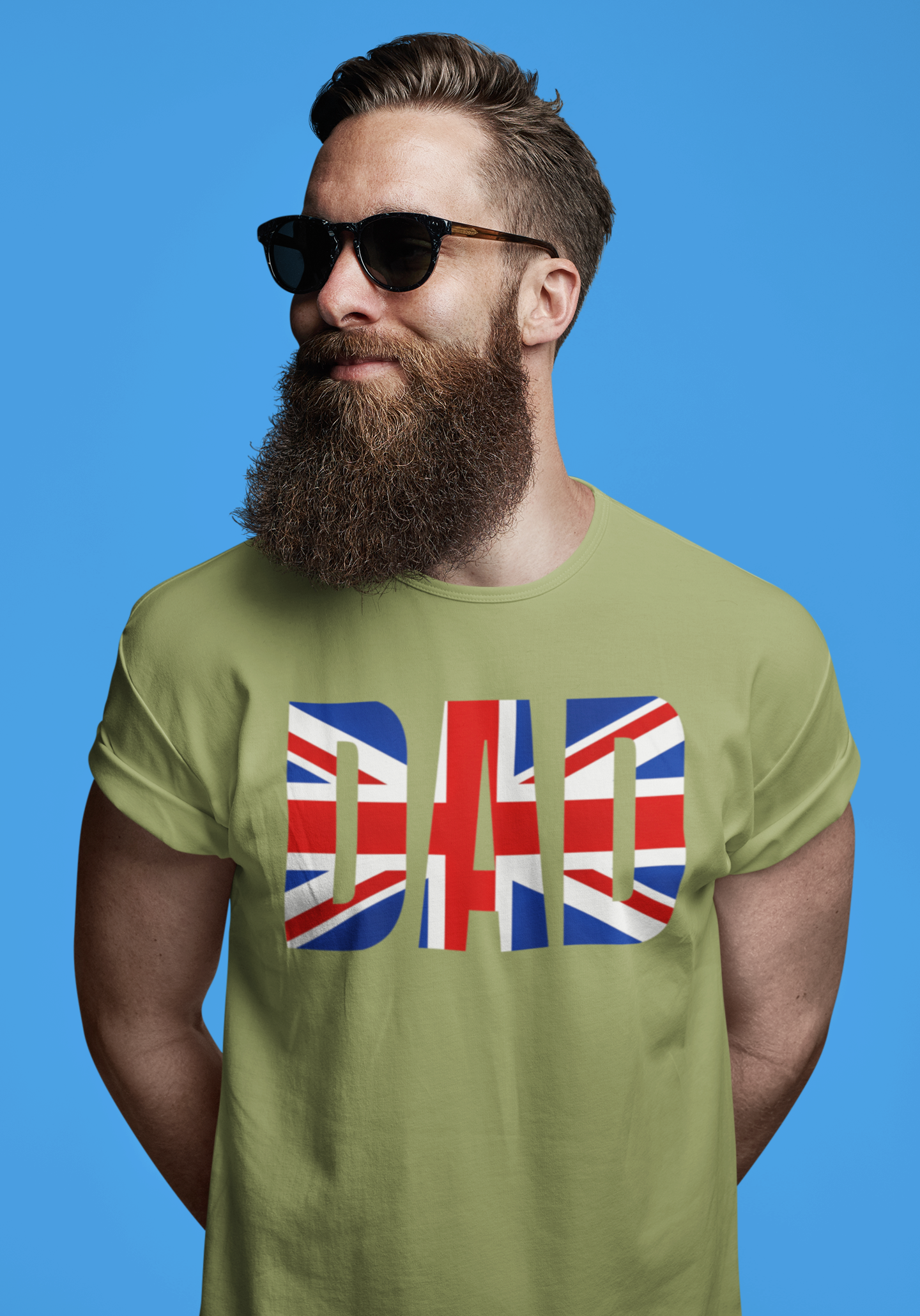 British Flag Dad Tee - Perfect for Father's Day, Casual Wear, Gifts for Dads, Patriotic Fashion, Family Outings