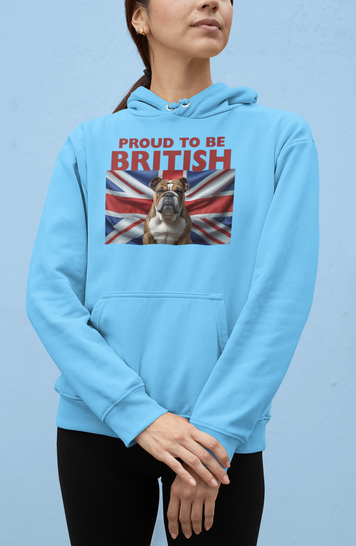 Proud to Be British Hoodie - Unisex College Sweatshirt, Ideal for Students, British Pride Apparel, Casual Wear, Gifts for Dog Lovers