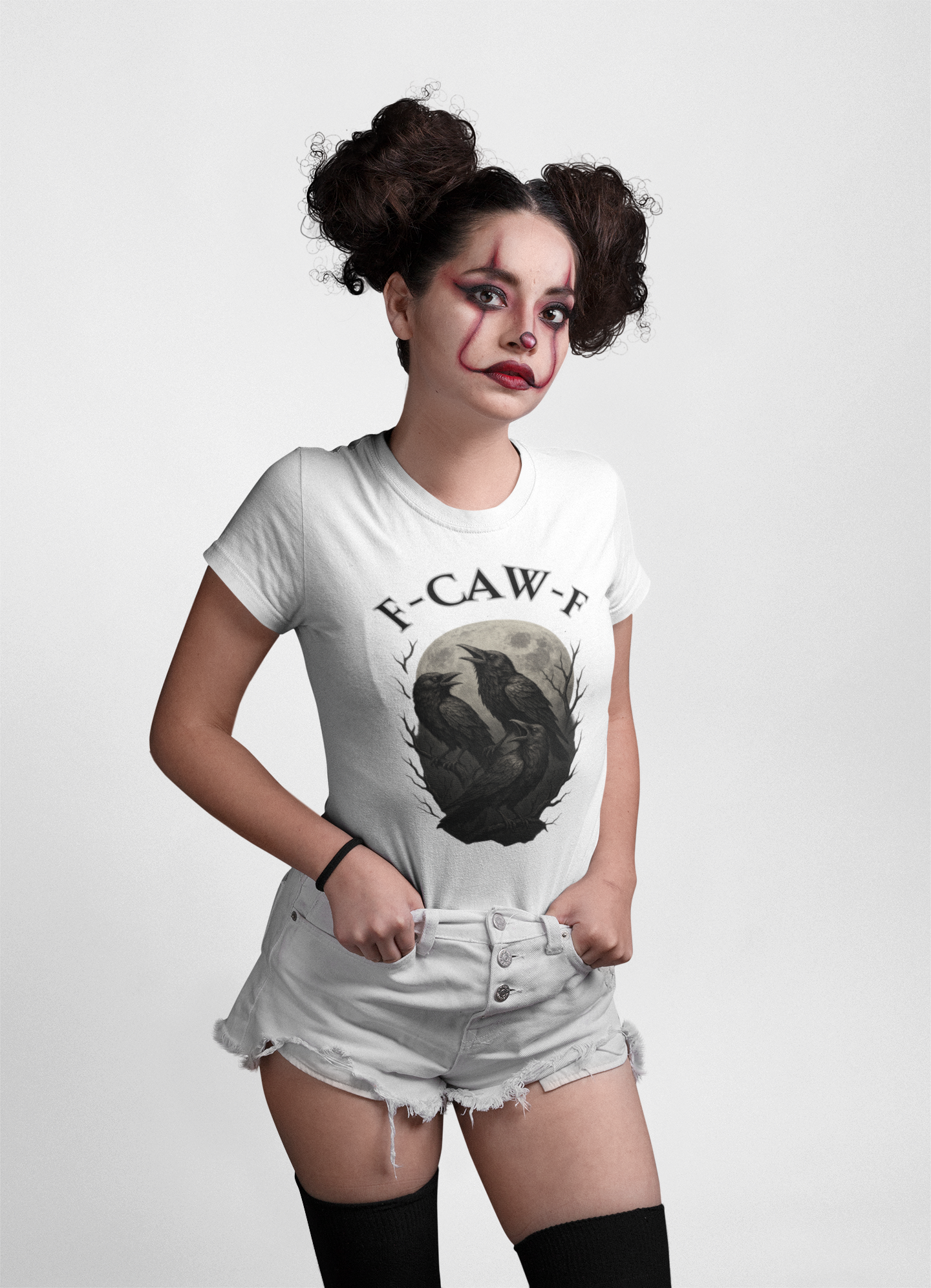 F-Caw-F Raven Graphic T-Shirt, Unisex Softstyle Tee, Gothic Apparel, Halloween, Wearable Art, Gift for Bird Lovers, Casual Style