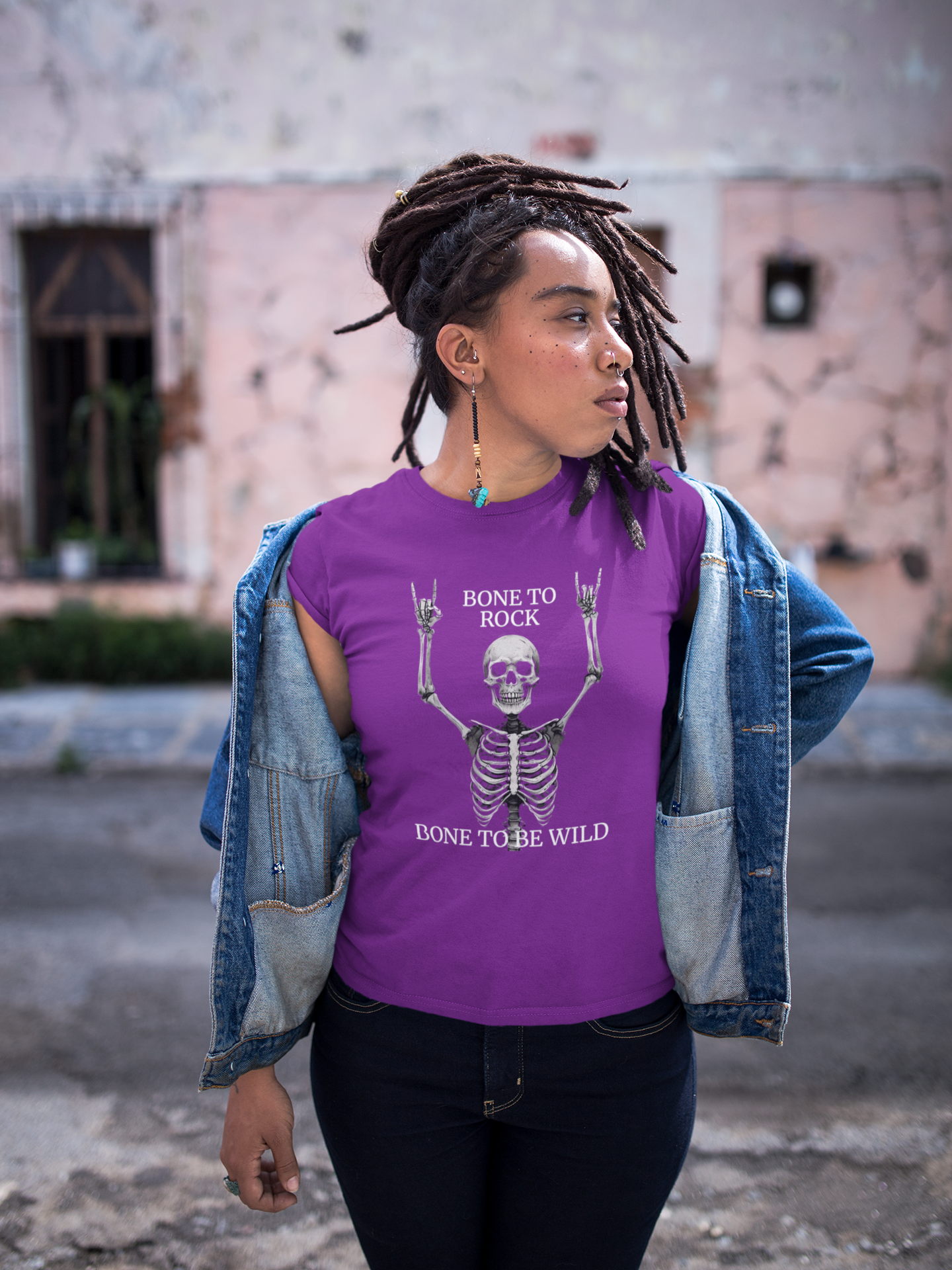 Bone to Rock T-Shirt - Unisex Skull Graphic Tee, Halloween Costume, Music Lover Gift, Fun Party Wear, Casual Outfit