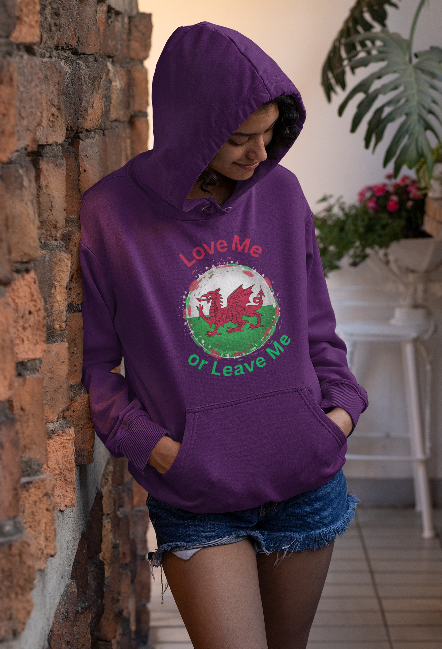 Welsh Pride Hoodie, Cozy College Sweatshirt, Unisex Hoodie, Love Me or Leave Me Apparel, Casual Gift for Students
