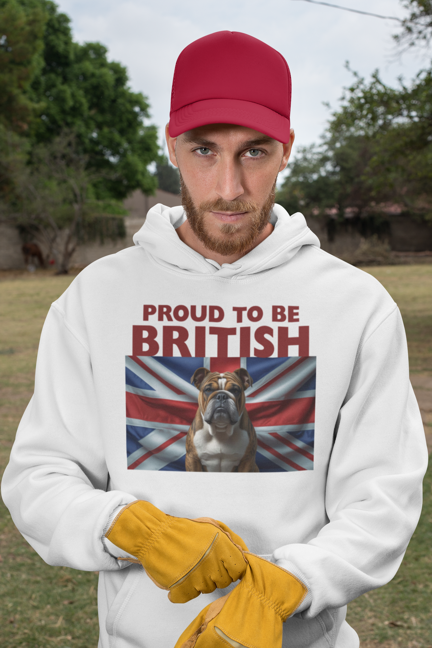 Proud to Be British Hoodie - Unisex College Sweatshirt, Ideal for Students, British Pride Apparel, Casual Wear, Gifts for Dog Lovers