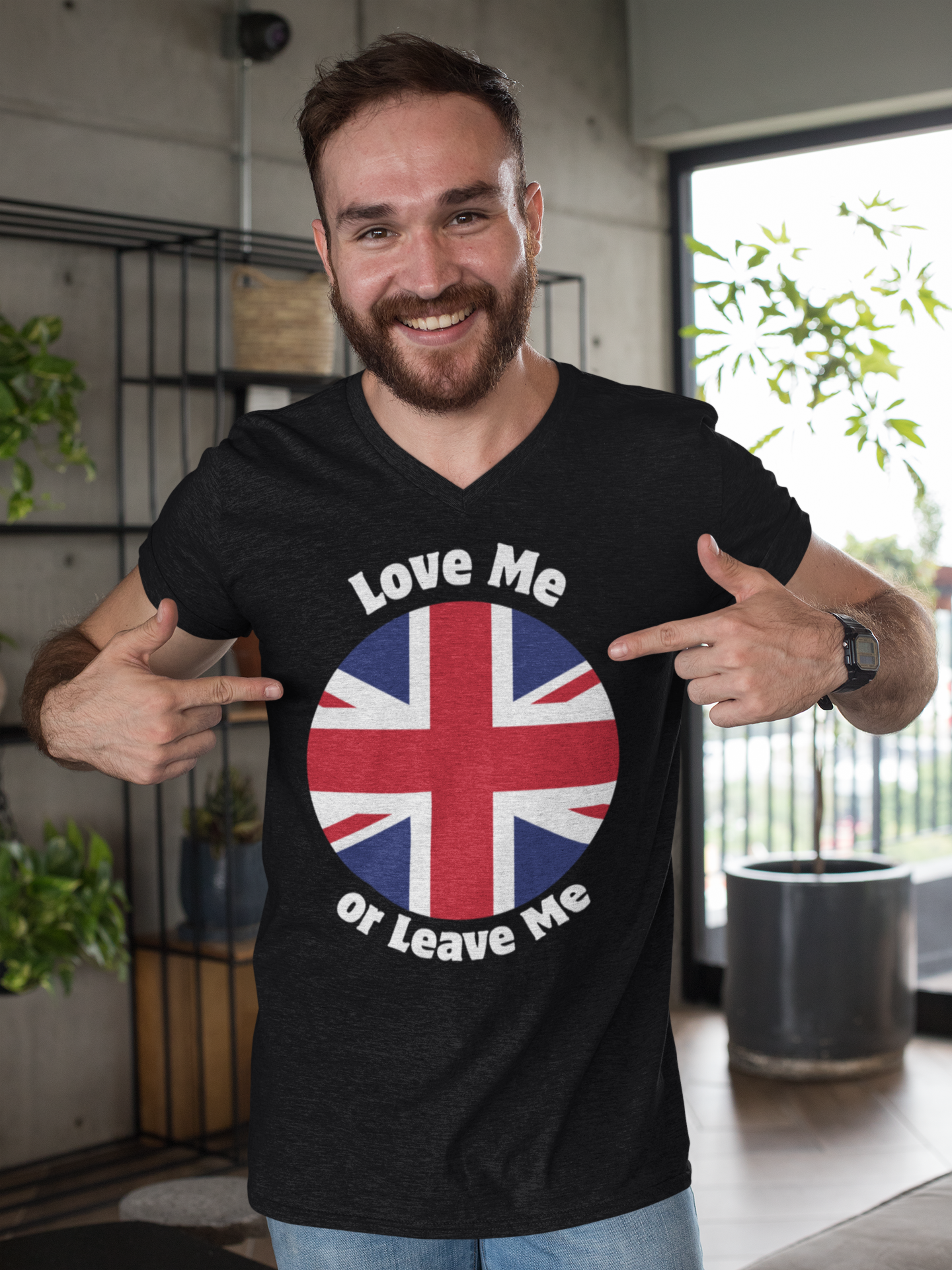 British Flag V-Neck Tee, Unisex T-Shirt, Heritage Apparel,, Summer Gear, Casual Wear