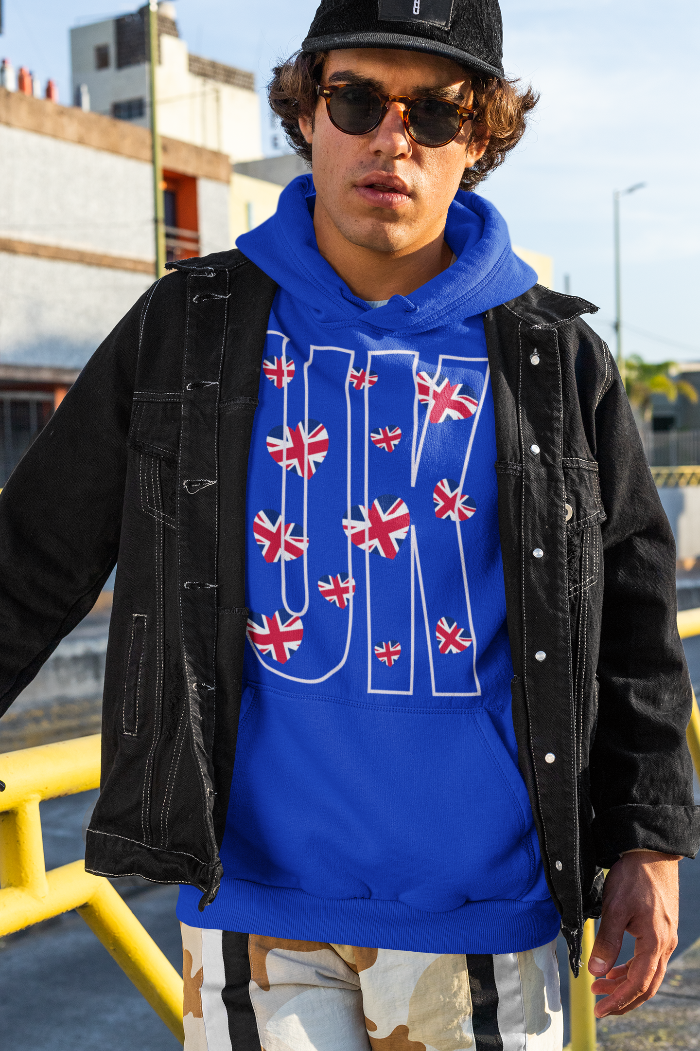 British Hearts Unisex College Hoodie, Cute Hoodie, Gift for Students, Cozy Sweatshirt, School Spirit Wear, Casual Fashion