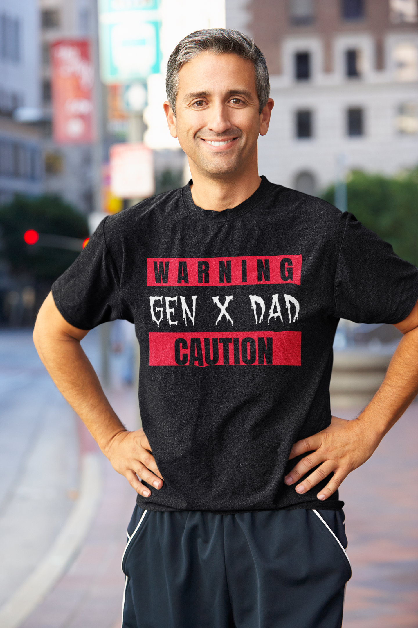 Caution Gen X Dad Tee - Funny Unisex Jersey Short Sleeve Shirt, Gift for Father's Day, Birthday, Dad Humor, Casual Wear, Parenting