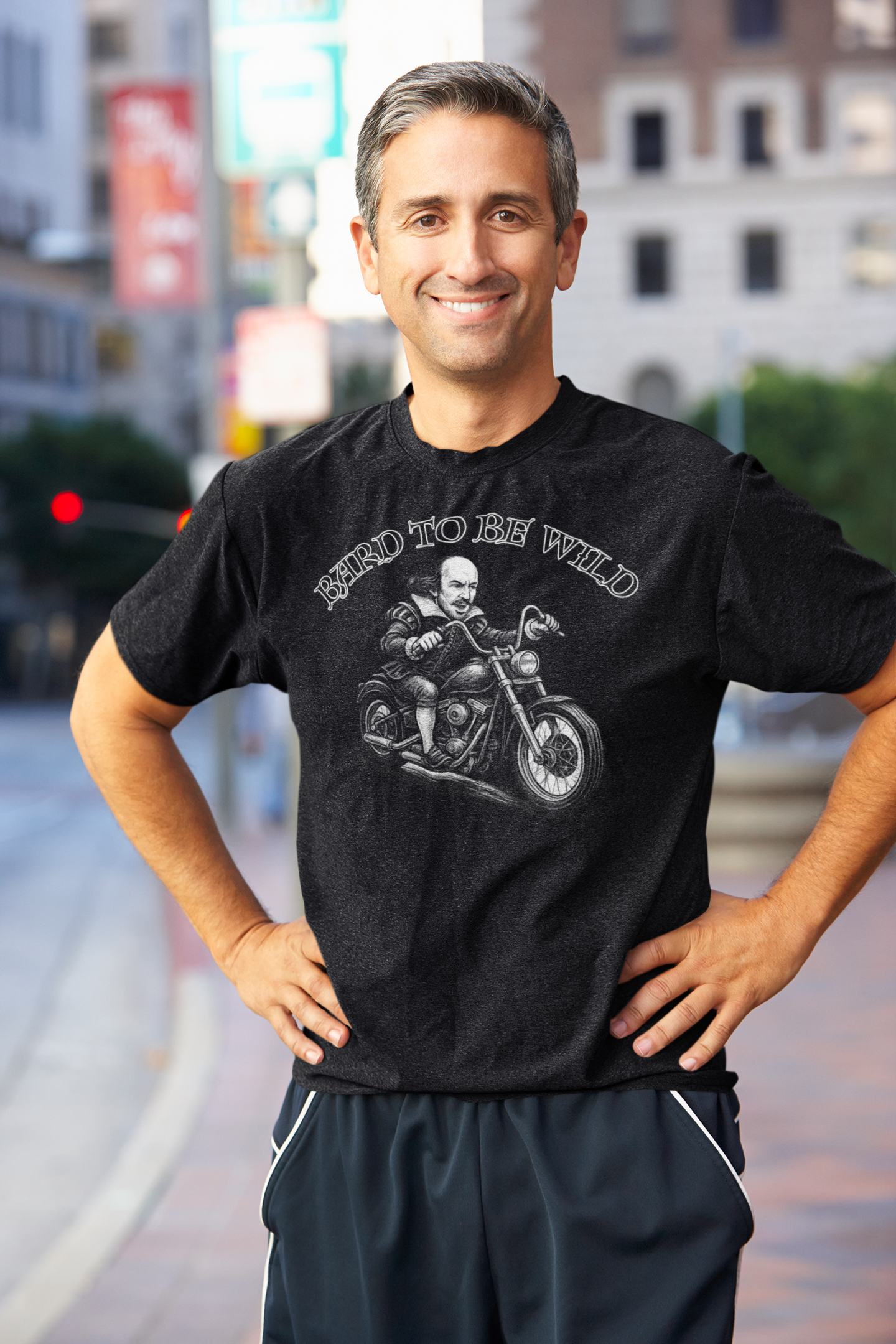Bard to Be Wild Unisex Heavy Cotton Tee, Funny Motorcycle Shirt, Biker Tee, Gift for Dad, Casual Wear