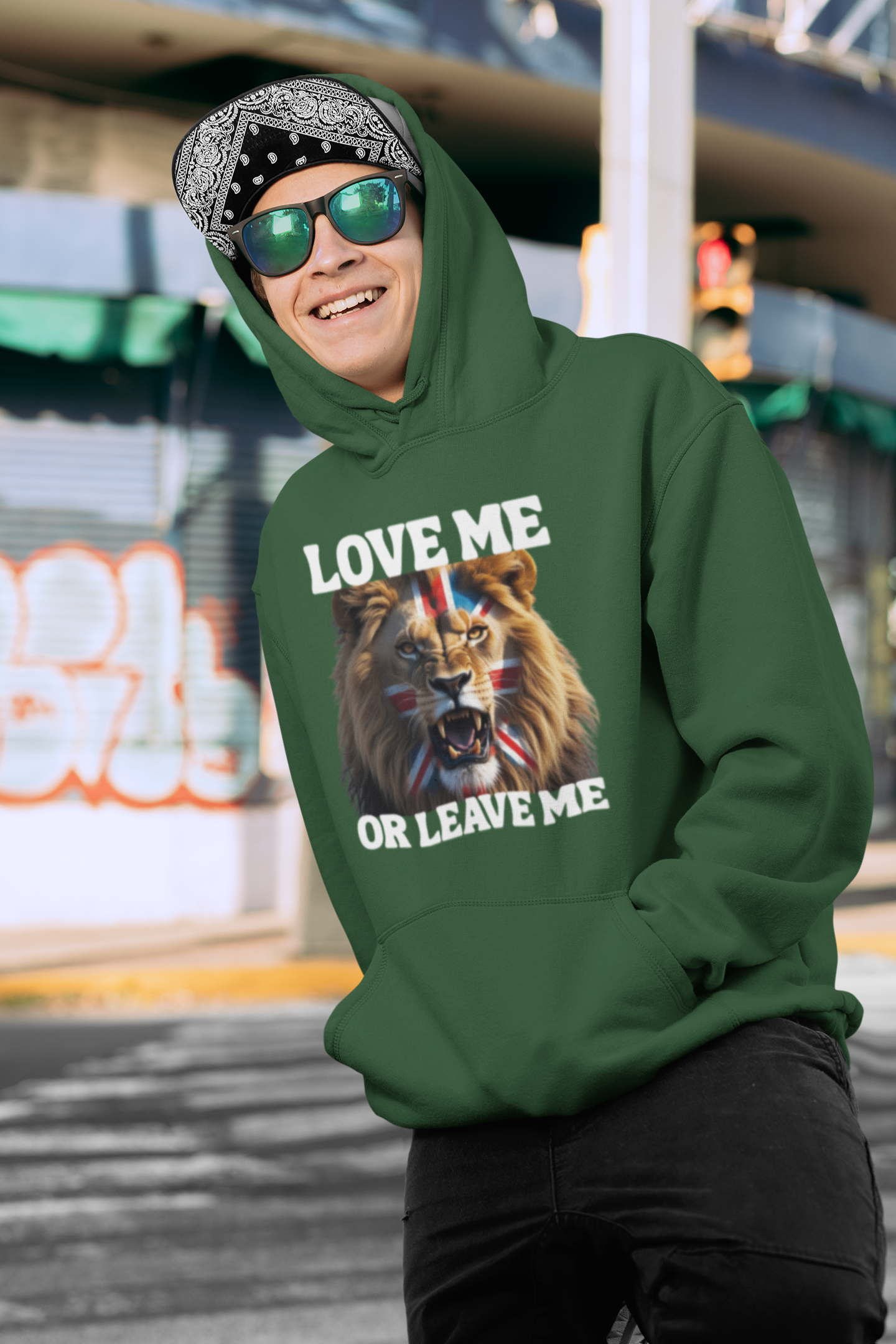 Bold Lion Print Unisex College Hoodie | Statement Sweatshirt for Students | Gift for Animal Lovers | Trendy Casual Wear | Hooded Pullover