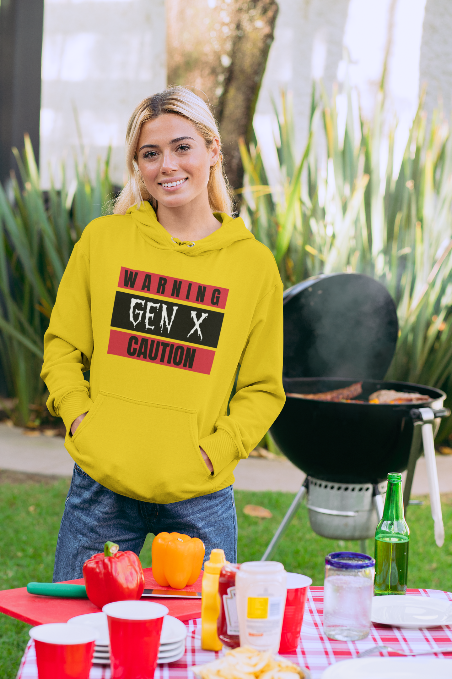 Warning Gen X Caution Hoodie, Unisex Sweatshirt, Funny Sweatshirt, Birthday Gift, Casual Wear