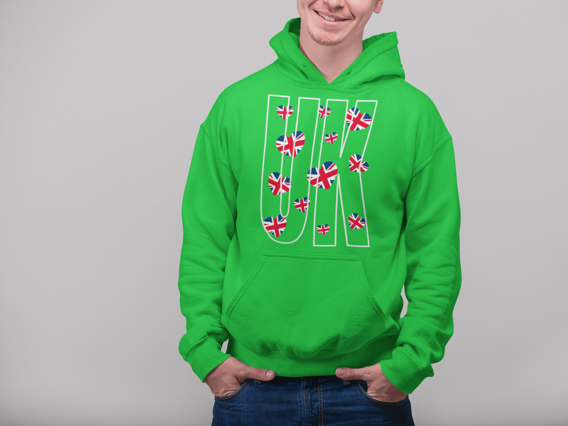 British Hearts Unisex College Hoodie, Cute Hoodie, Gift for Students, Cozy Sweatshirt, School Spirit Wear, Casual Fashion