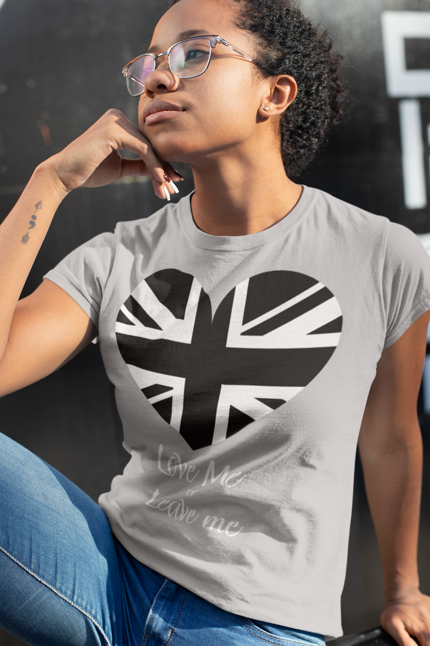 Love Me or Leave Me Heart Tee - Perfect for Casual Wear.
