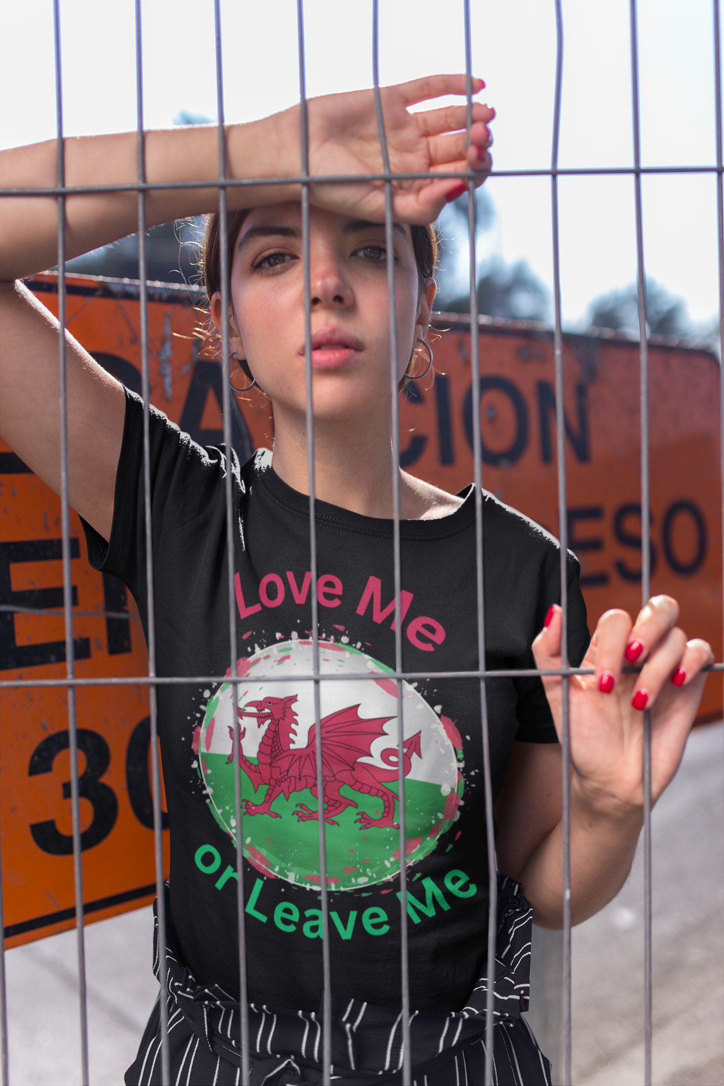 Love Me or Leave Me Welsh Dragon V-Neck Tee, Unisex Shirt for Celebrations, Gift for Wales Fans, Casual Wear, Unique Tees