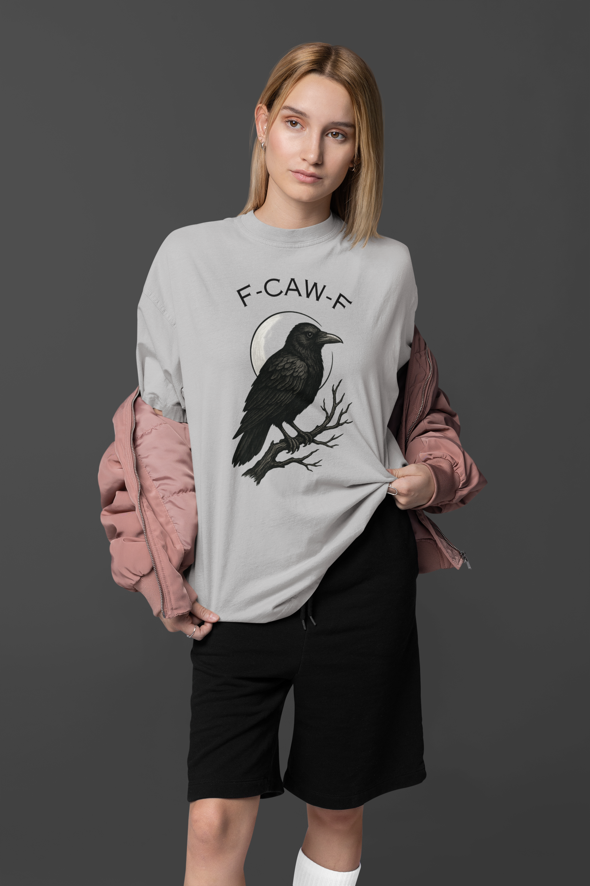 Caw-F Unisex Cotton Tee, Raven Shirt, Bird Lover Gift, Halloween Apparel, Nature T-Shirt, Unique Graphic Tee