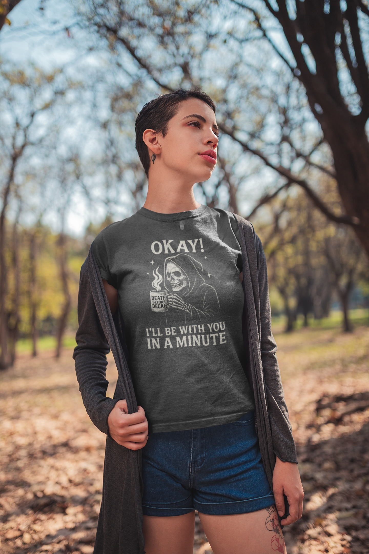 Chill Vibes Unisex Tee - Dark Humor Graphic Shirt for Casual Wear, Perfect Gift for Halloween, Birthdays, and Fun Gatherings