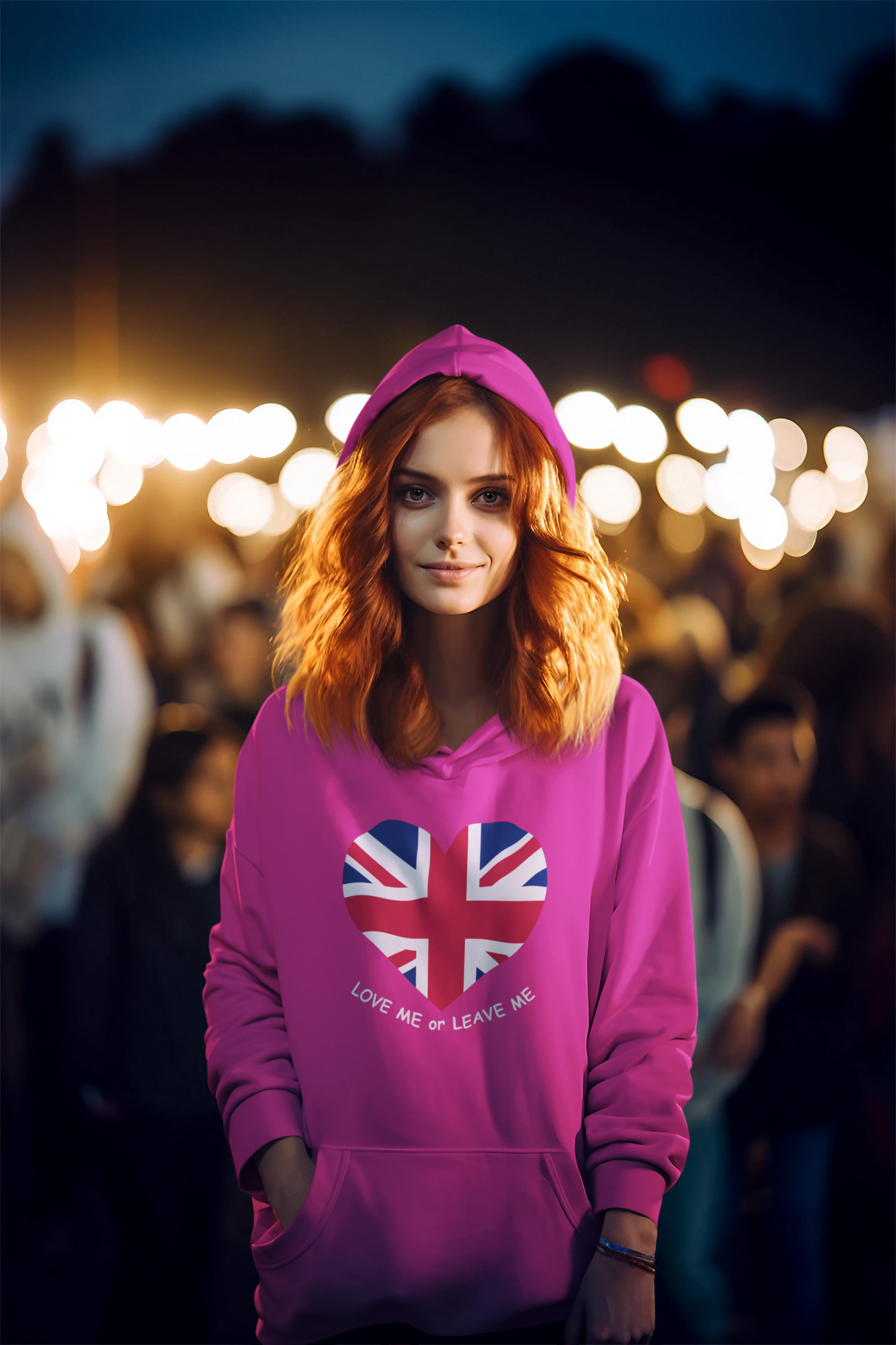 Union Jack Love Hoodie, Cozy College Sweatshirt, UK Flag Apparel, Gift for Students, British Theme Hoodie