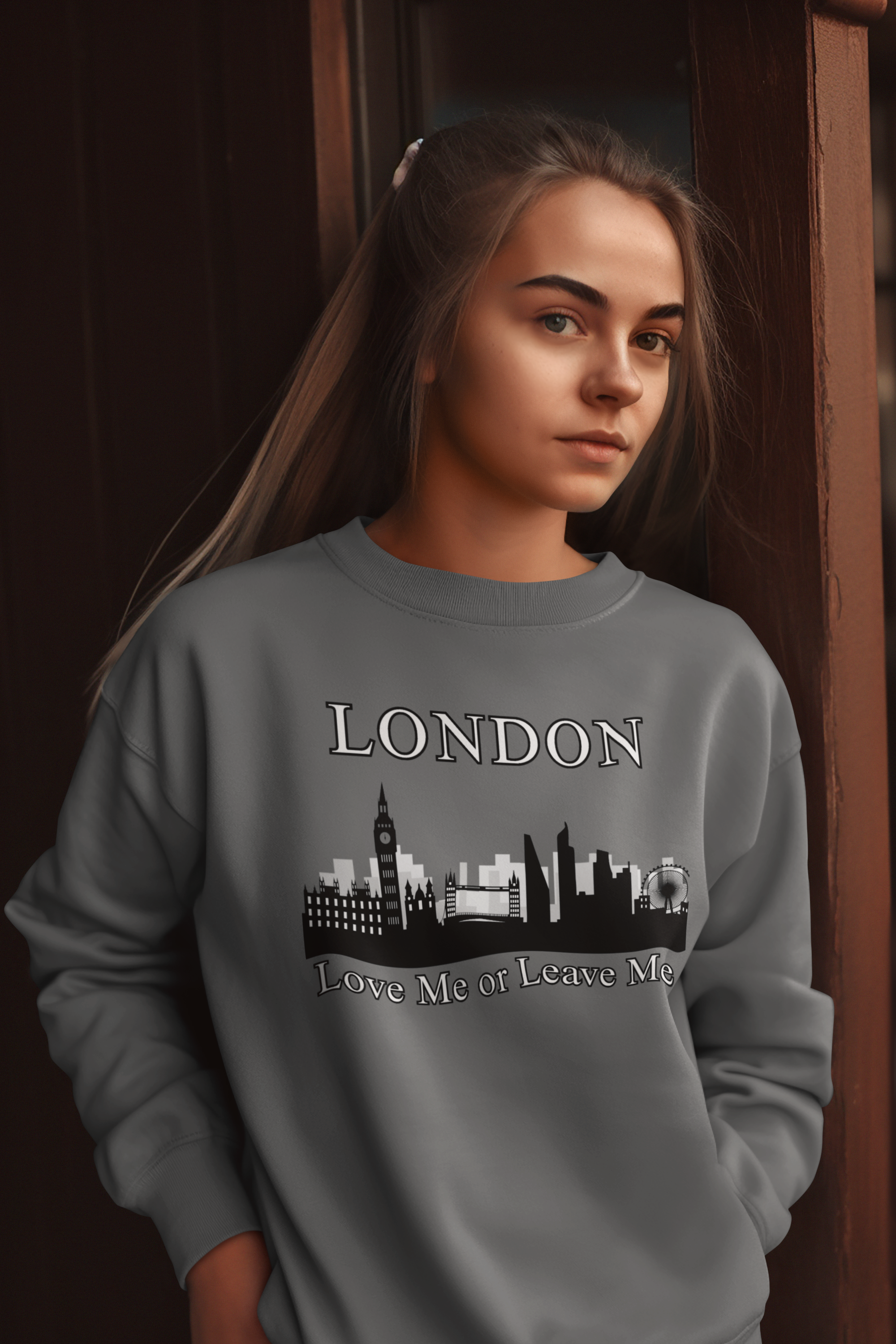 London Skyline Sweatshirt - Love Me or Leave Me, Unisex Cozy Top, City Lover Gift, Travel Souvenir, Cool Casual Wear