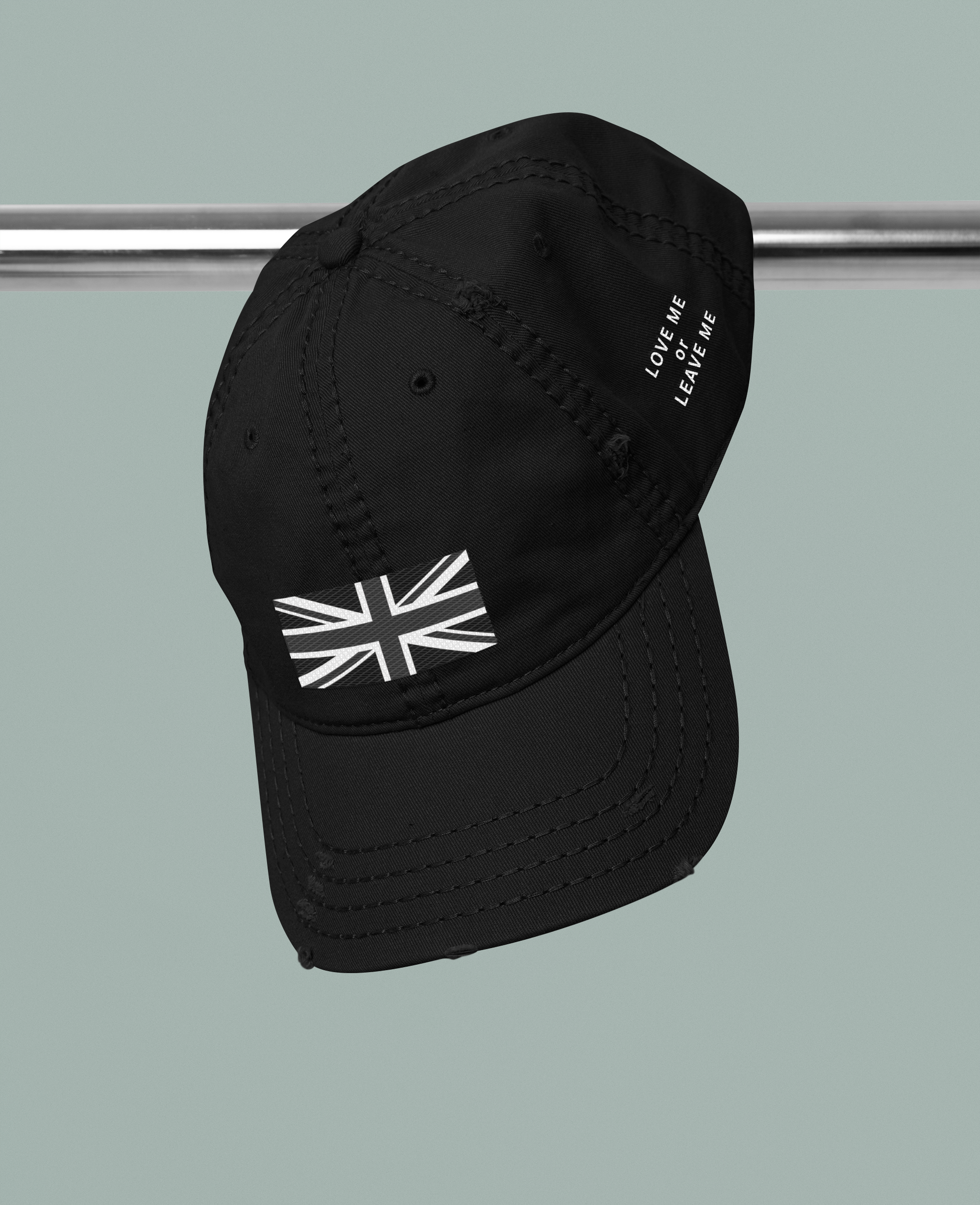 British Union Jack Love me or Leave me cap. Unisex hat for the patriotic