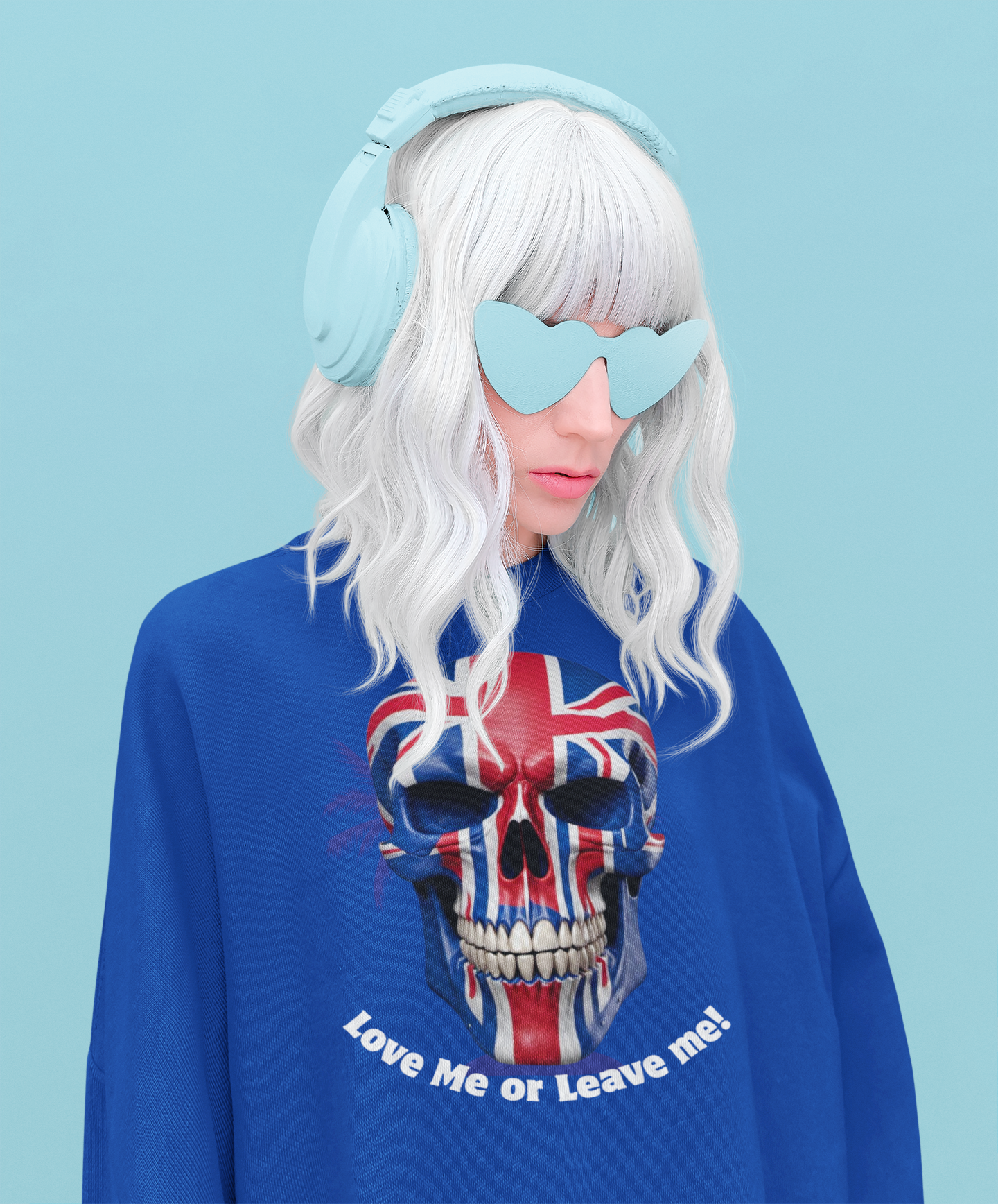 Edgy Skull Sweatshirt, Unisex Pullover, Love Me or Leave Me Graphic, Alternative Fashion, Halloween Gift, Casual Streetwear