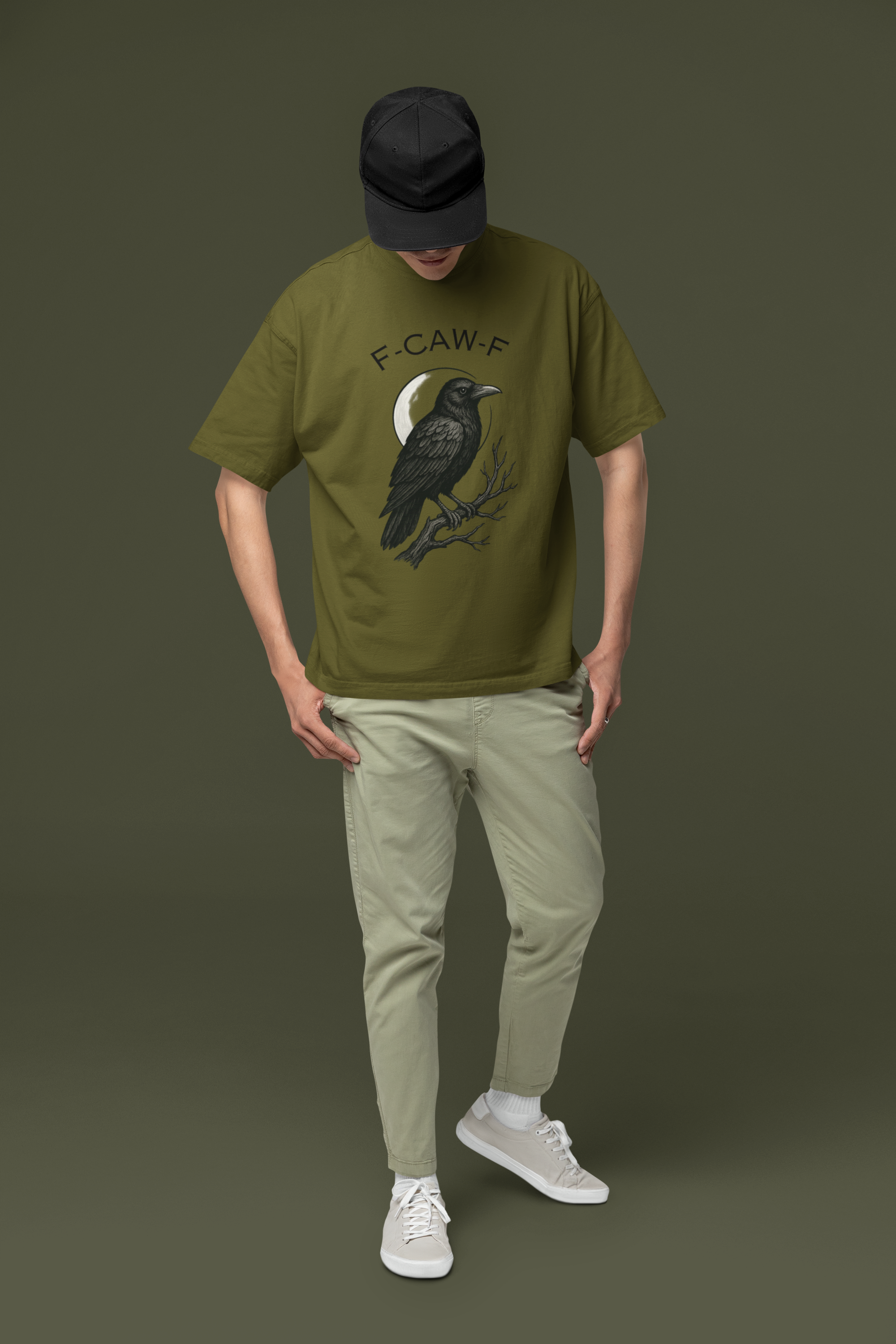 Caw-F Unisex Cotton Tee, Raven Shirt, Bird Lover Gift, Halloween Apparel, Nature T-Shirt, Unique Graphic Tee