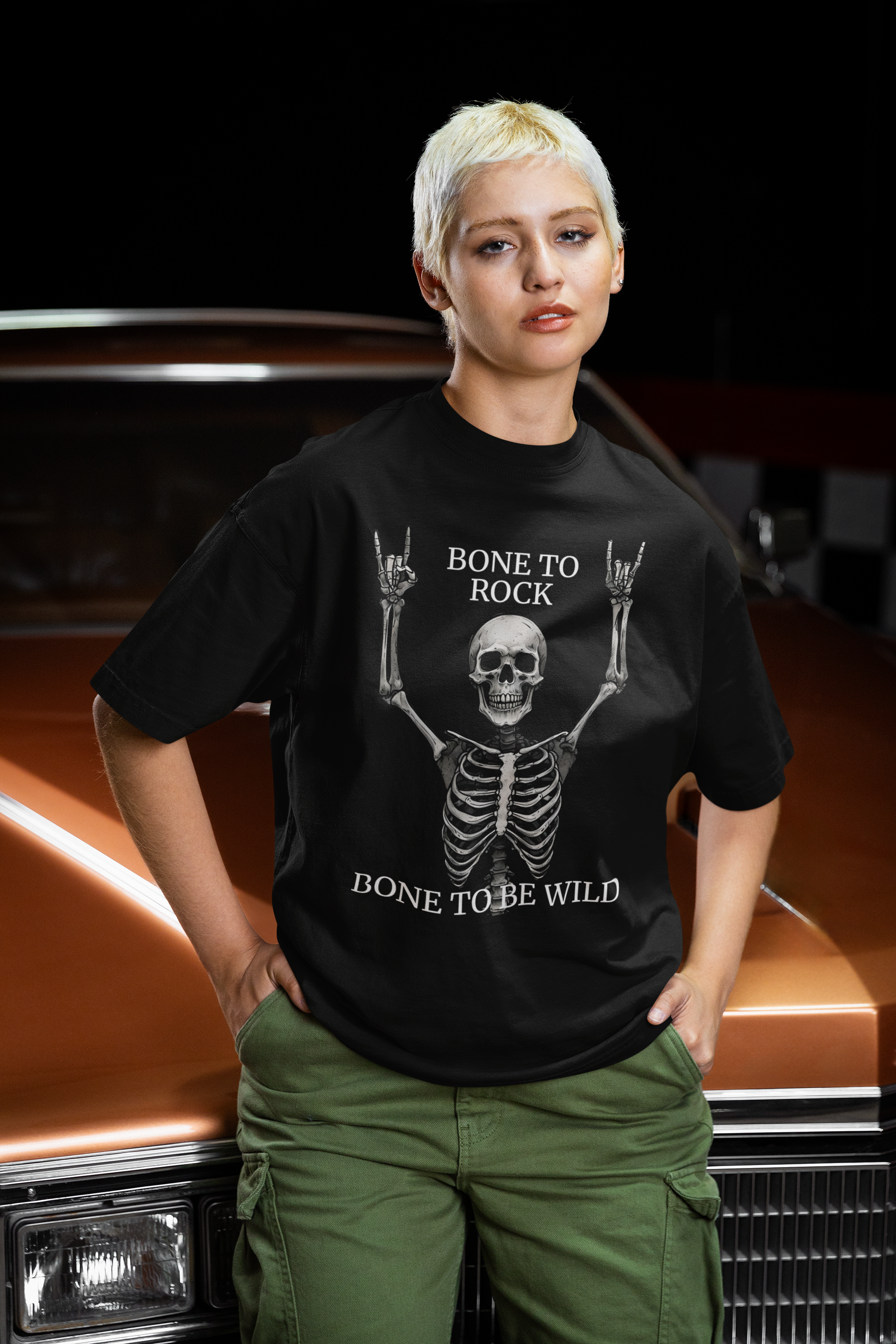 Bone to Rock T-Shirt - Unisex Skull Graphic Tee, Halloween Costume, Music Lover Gift, Fun Party Wear, Casual Outfit