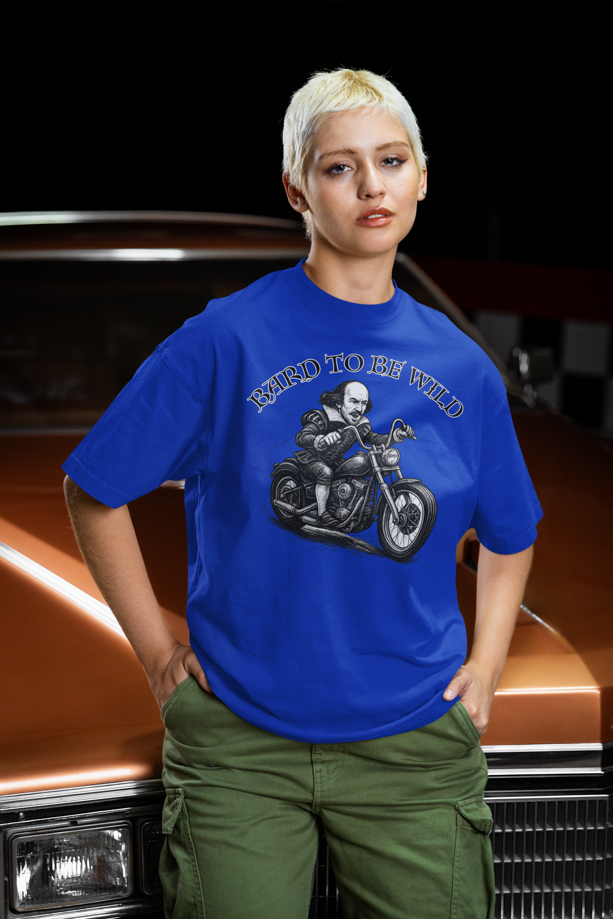 Bard to Be Wild Unisex Heavy Cotton Tee, Funny Motorcycle Shirt, Biker Tee, Gift for Dad, Casual Wear