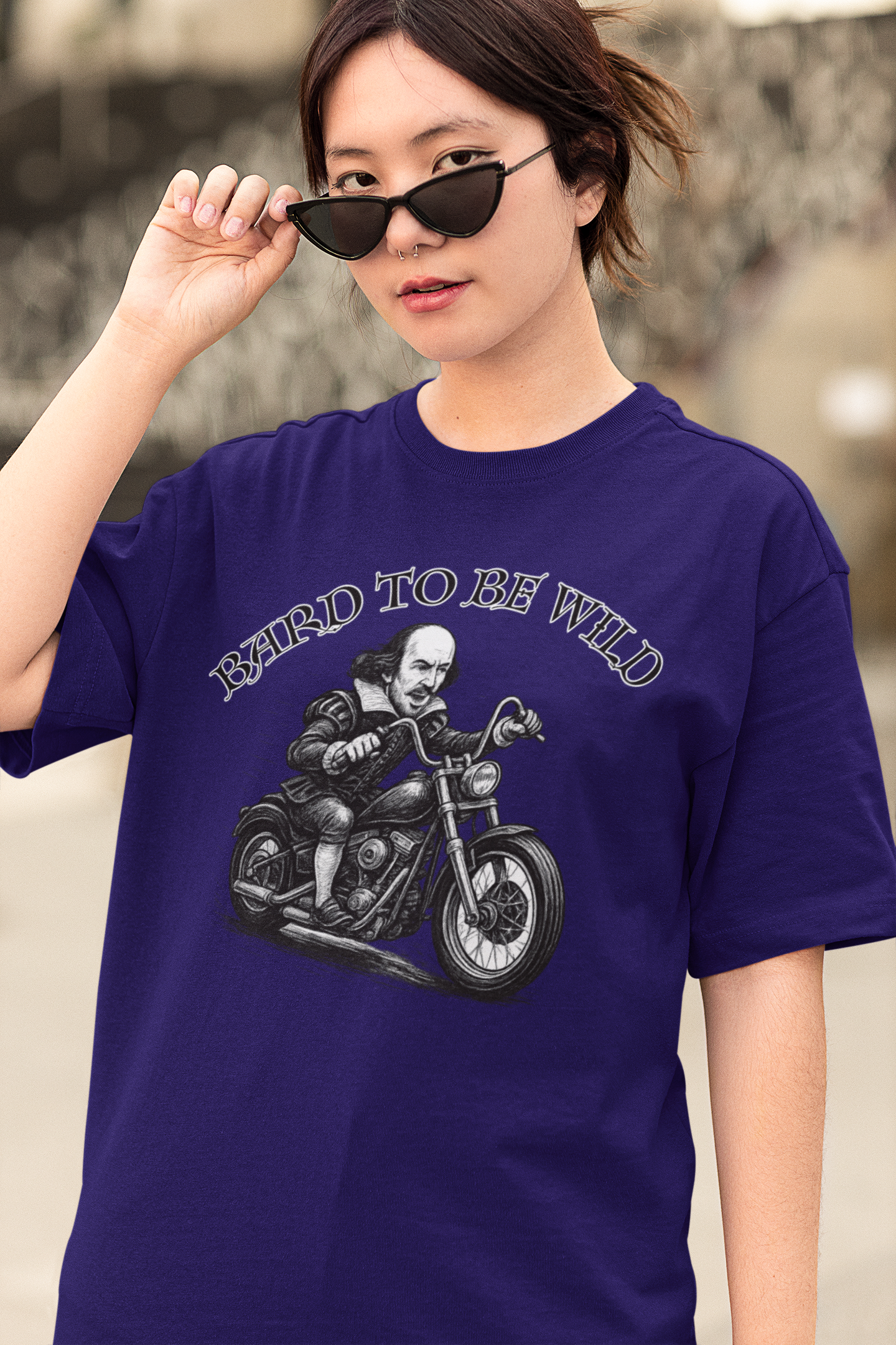 Bard to Be Wild Unisex Heavy Cotton Tee, Funny Motorcycle Shirt, Biker Tee, Gift for Dad, Casual Wear