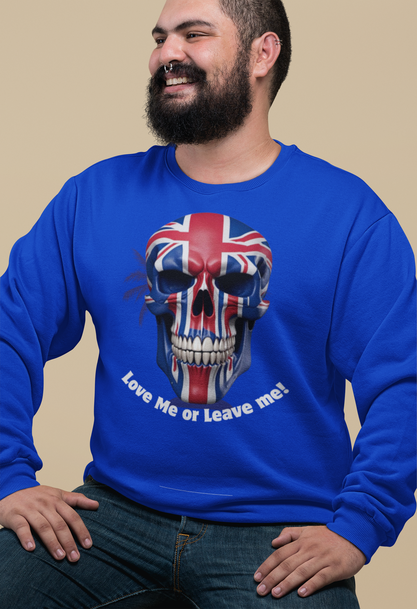 Edgy Skull Sweatshirt, Unisex Pullover, Love Me or Leave Me Graphic, Alternative Fashion, Halloween Gift, Casual Streetwear