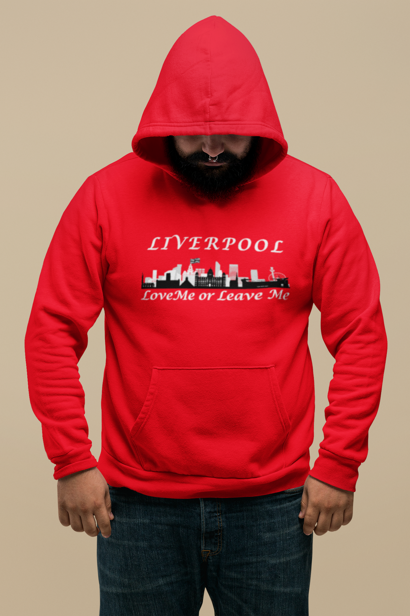 Liverpool Skyline College Hoodie - Love Me or Leave Me, Comfortable Unisex Sweatshirt, Perfect Gift for Students, Casual Wear