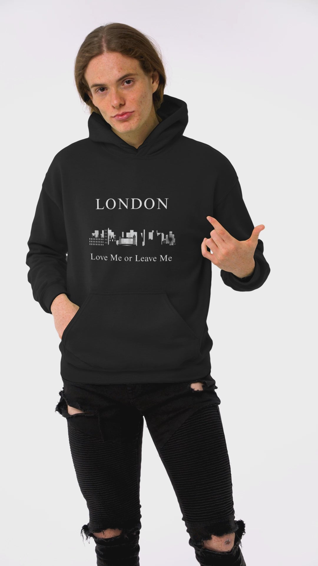 London Skyline Hoodie: Love Me or Leave Me, Sweatshirt for Travelers, Gifts for City Lovers, Cozy Unisex Pullover, Casual Fashionwear
