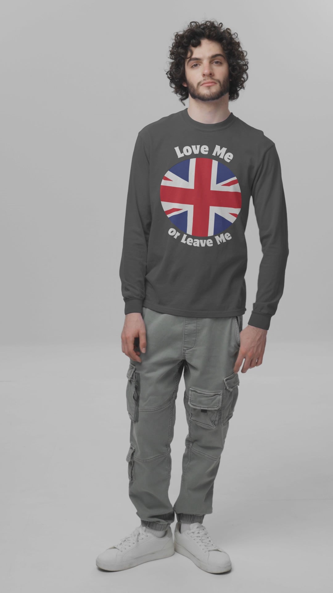 Love Me Or Leave Me Unisex Long Sleeve Tee - British Flag Shirt, Gift for UK Fans, Casual Wear, Statement Tee, Unique Fashion