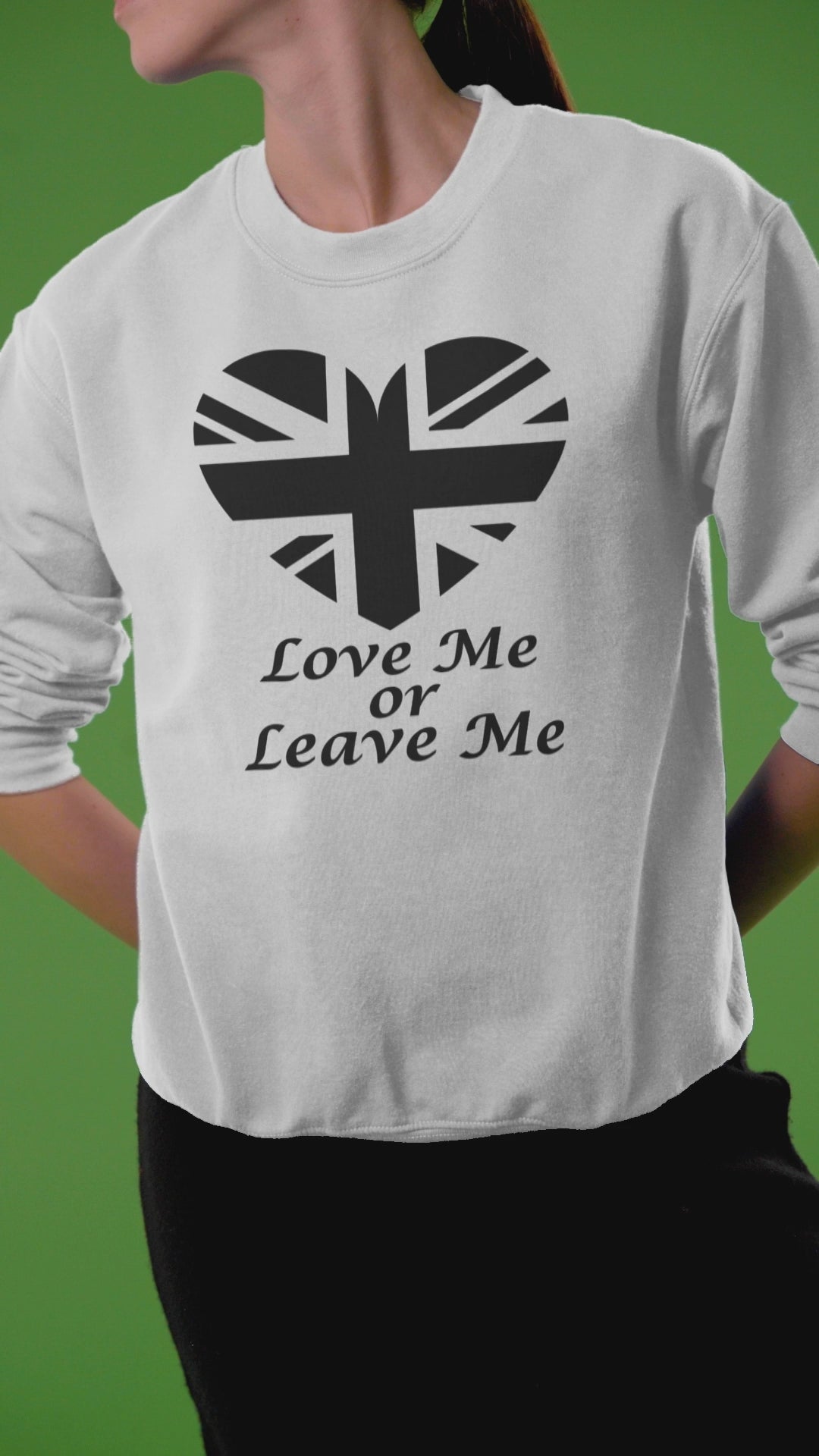 British Heart Long Sleeve Tee, Love Me or Leave Me Shirt, Unisex Graphic Tee, Casual Wear, Gift for Her, Gift for Him