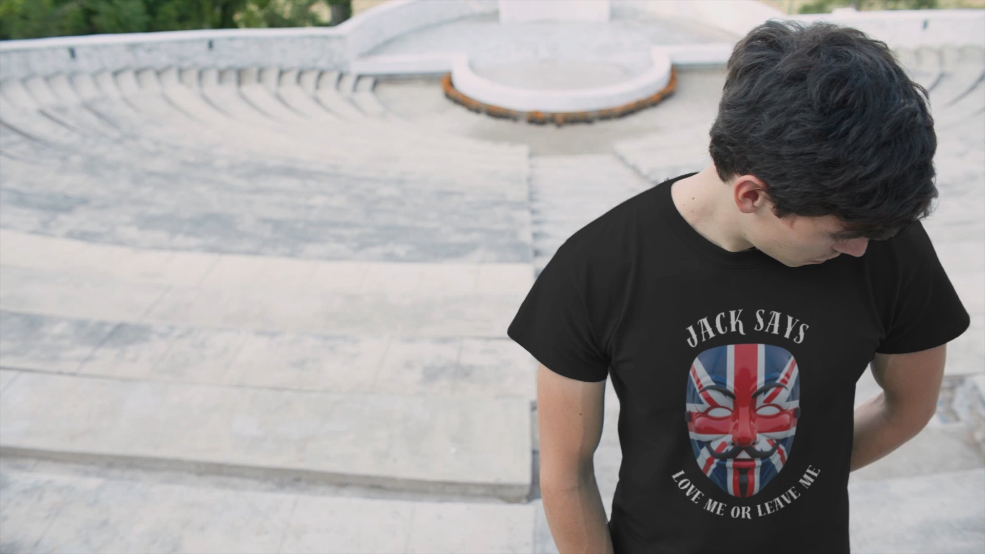 British Flag Mask Tee - Unisex Jersey Short Sleeve T-Shirt, Patriot Gift, Festival Shirt, Statement Tee, Casual Wear