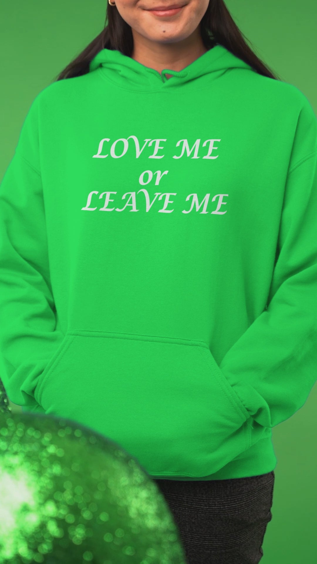 Love Me or Leave Me College Hoodie - Unisex Casual Wear, Cozy Street Style, Perfect Gift, British Heart Design