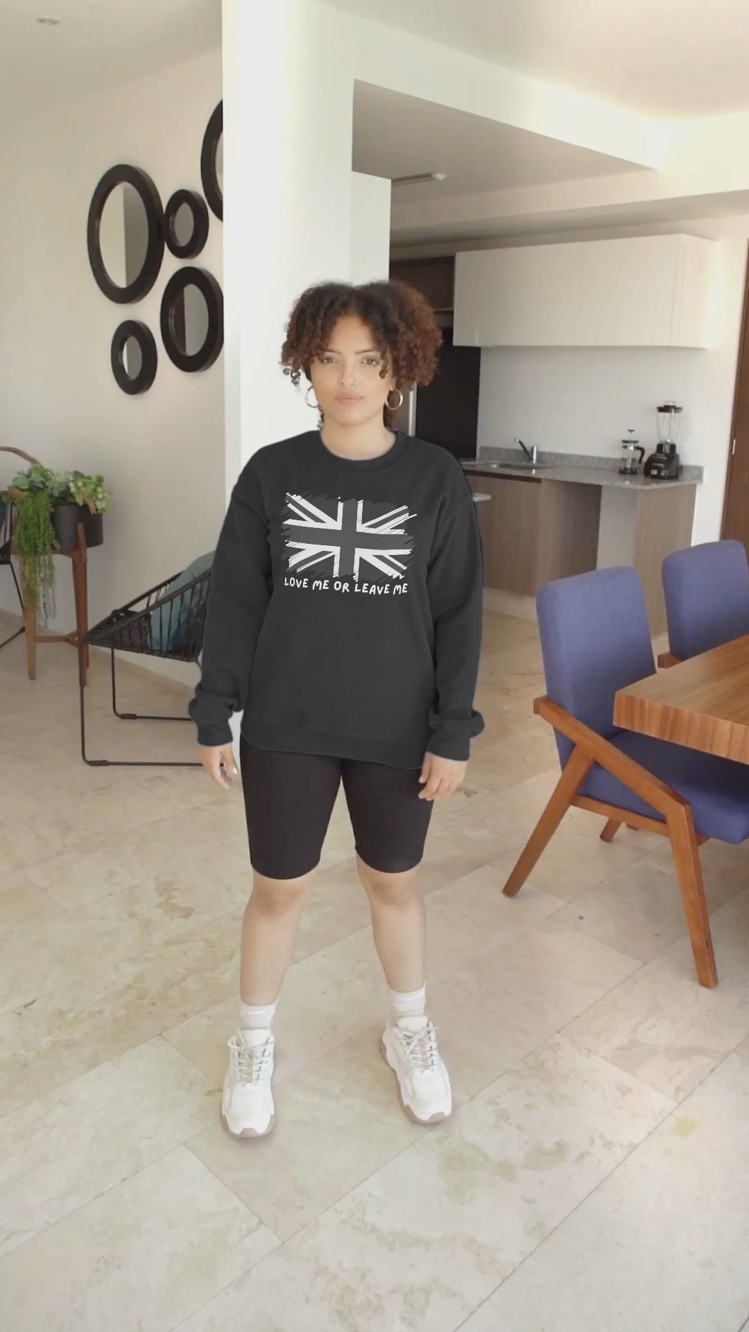 Union Jack Love Sweatshirt, Cozy Sweater, Gift for Him/Her, Casual Outfit, British Flag Apparel, Perfect for Travel