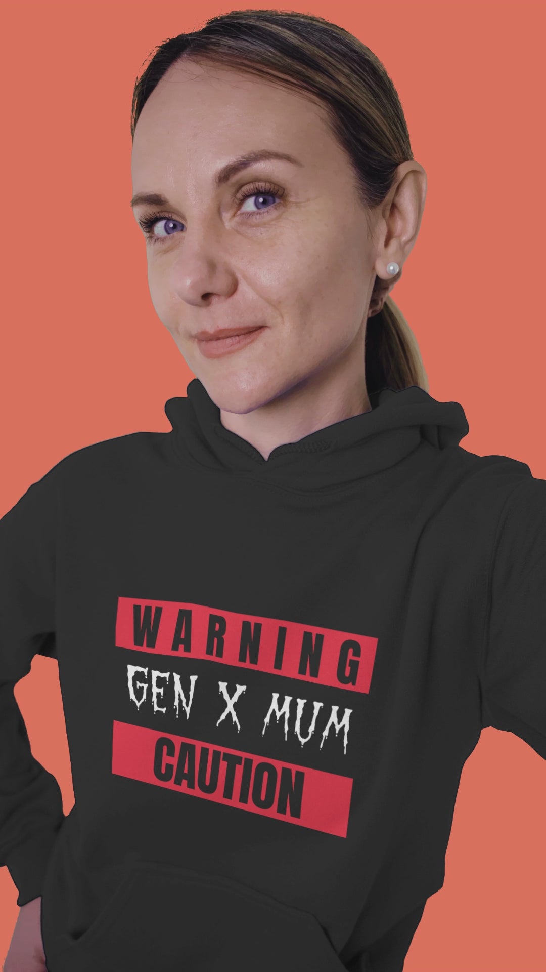 Gen X Mum Caution Hoodie, Unisex Sweatshirt, Warning Hoodie, Gift for Mothers, Casual Wear, Funny Sweatshirt
