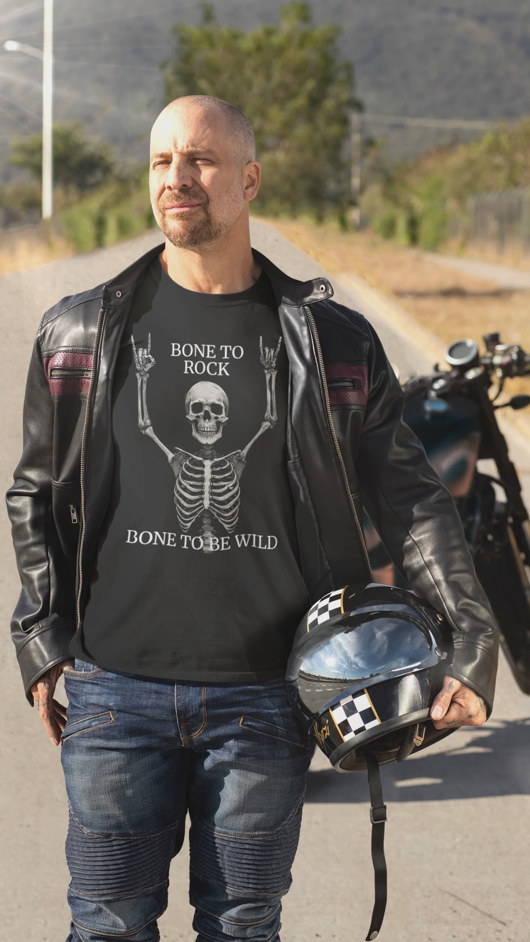 Bone to Rock T-Shirt - Unisex Skull Graphic Tee, Halloween Costume, Music Lover Gift, Fun Party Wear, Casual Outfit