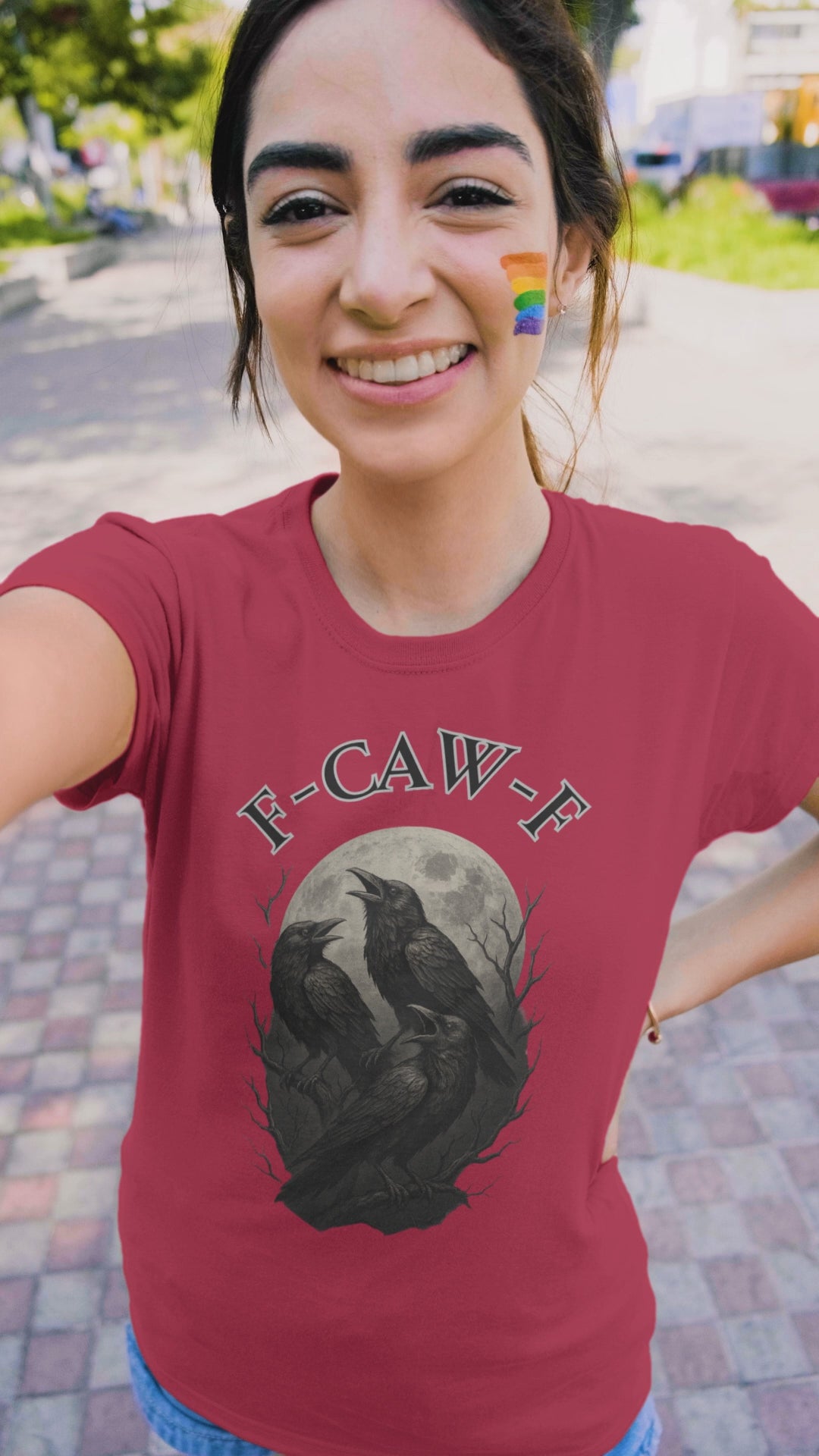 F-Caw-F Raven Graphic T-Shirt, Unisex Softstyle Tee, Gothic Apparel, Halloween, Wearable Art, Gift for Bird Lovers, Casual Style