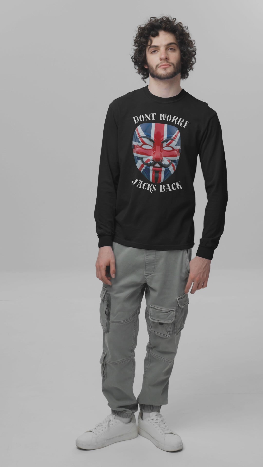 Union Jack Graphic Long Sleeve Tee, Fearless Fashion, Unisex Jersey Top, Perfect for Casual Outings, Gift for Friends