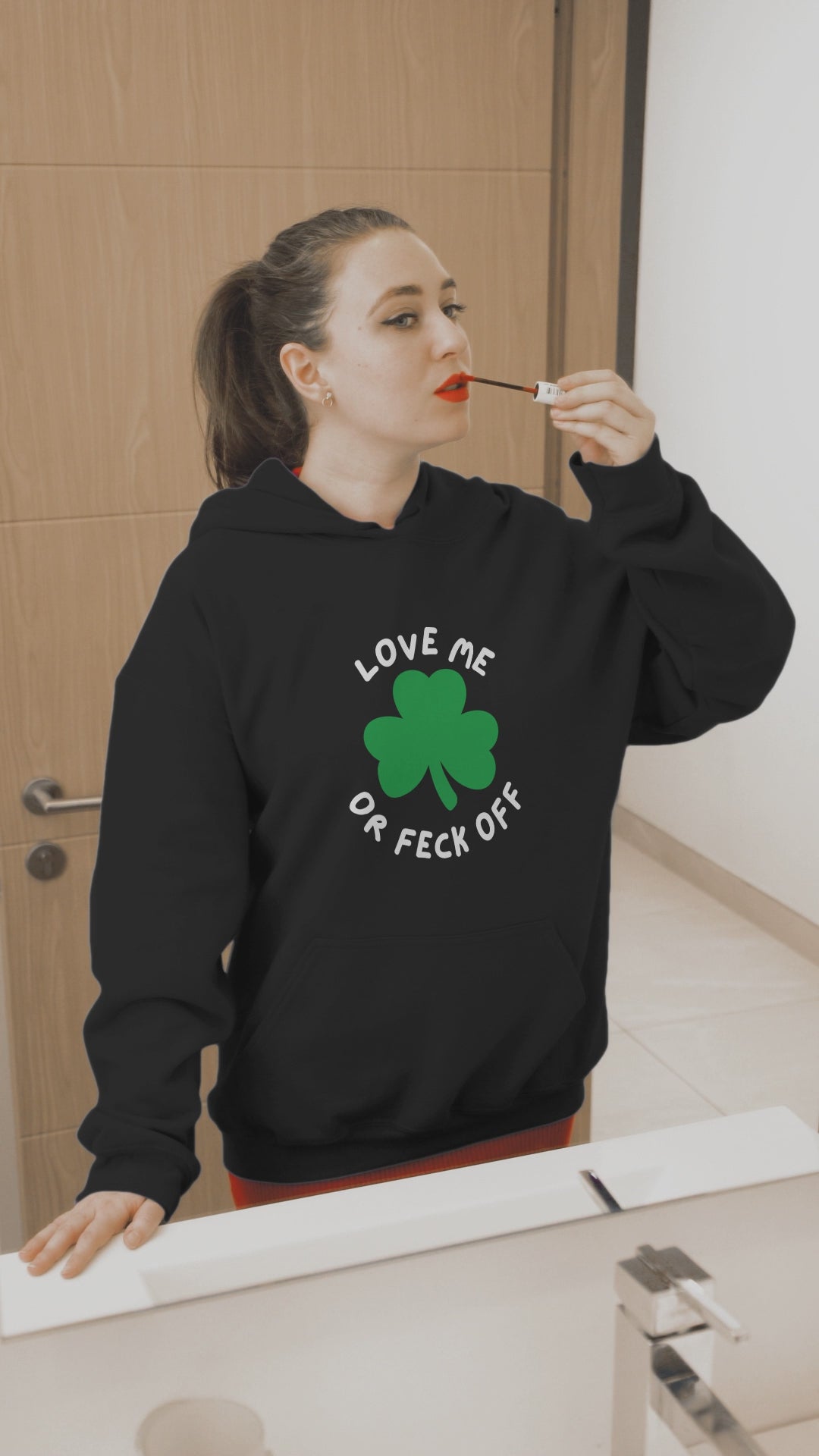 Unisex College Hoodie with Funny St. Patrick's Day Design, Cute Gift for Students, Party Wear, College Apparel, Yellow Sweatshirt